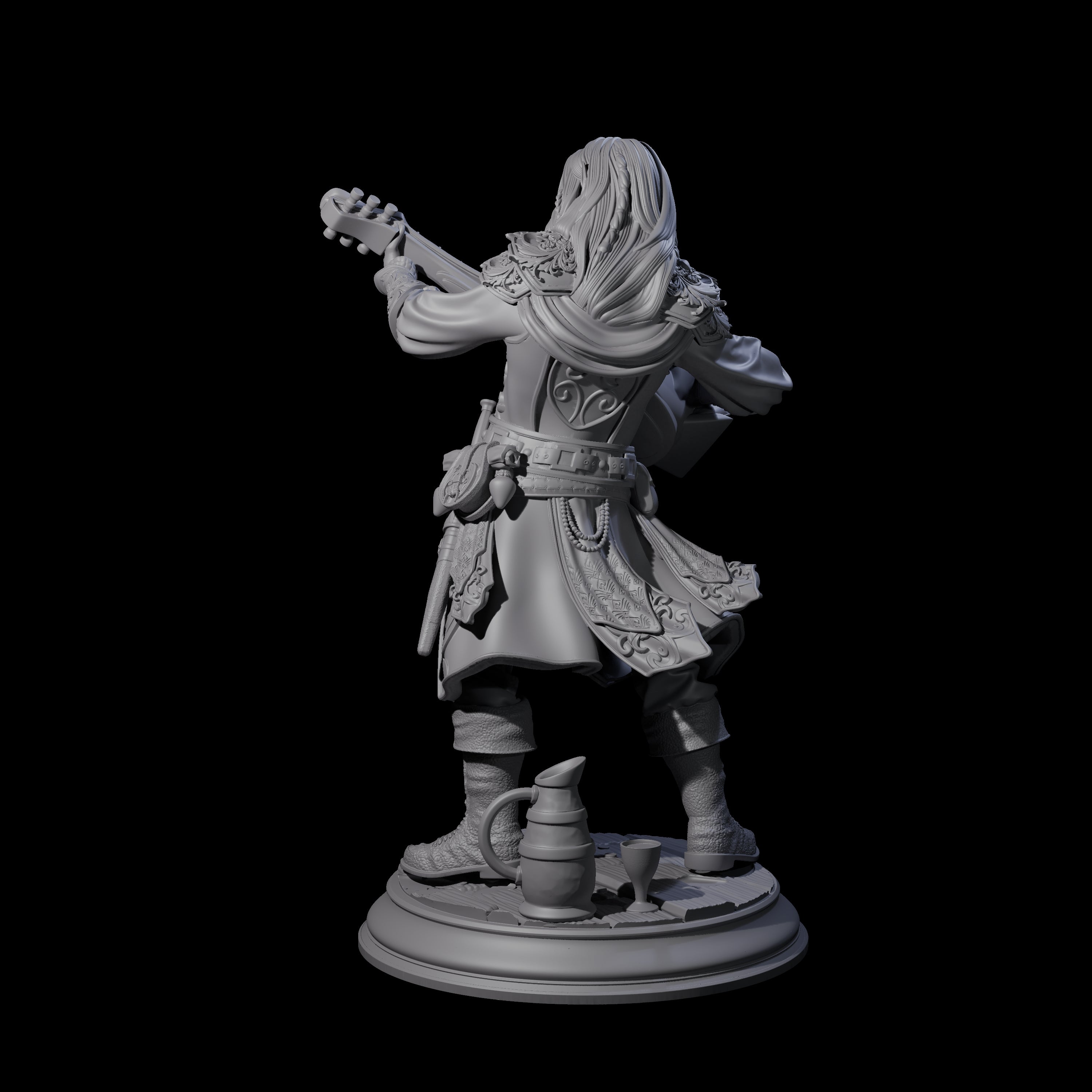 Swooning Elf Bard Miniature for Dungeons and Dragons, Pathfinder or other TTRPGs
