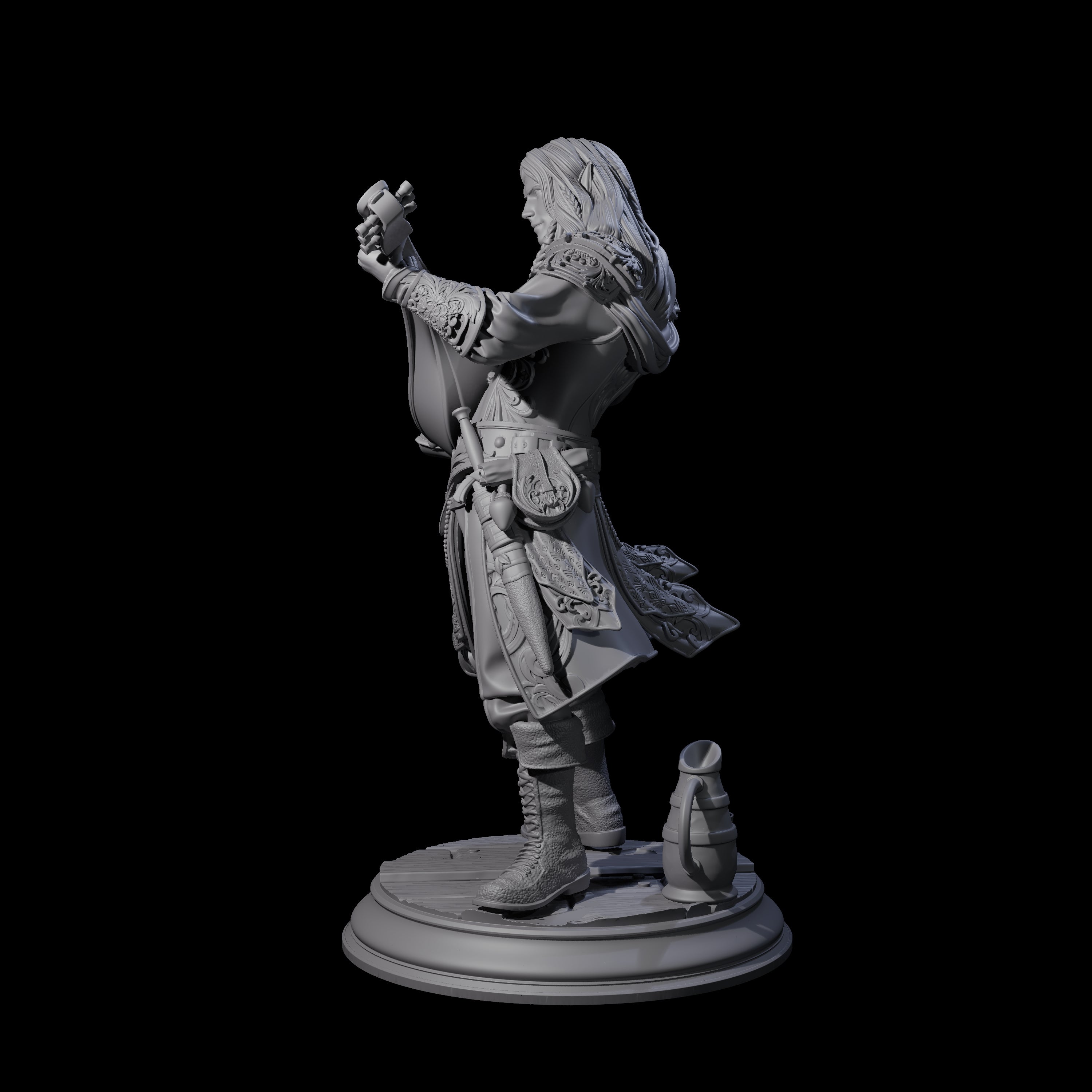 Swooning Elf Bard Miniature for Dungeons and Dragons, Pathfinder or other TTRPGs
