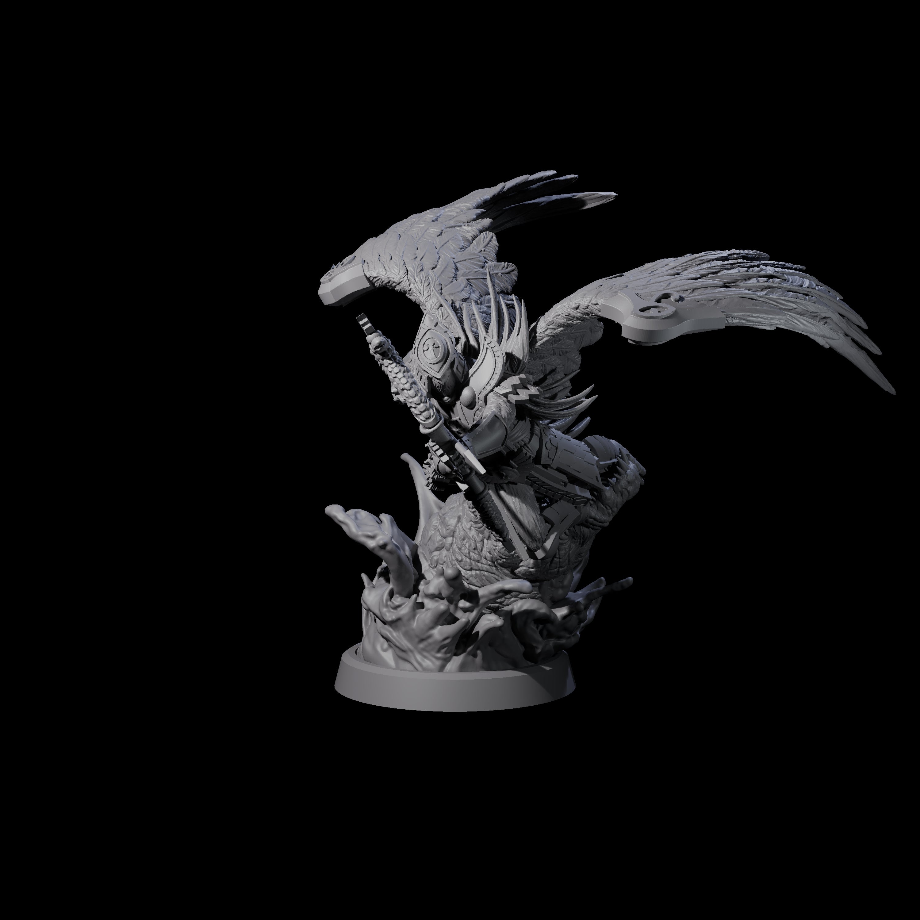 Swooping Aarakocra Archer Miniature for Dungeons and Dragons, Pathfinder or other TTRPGs