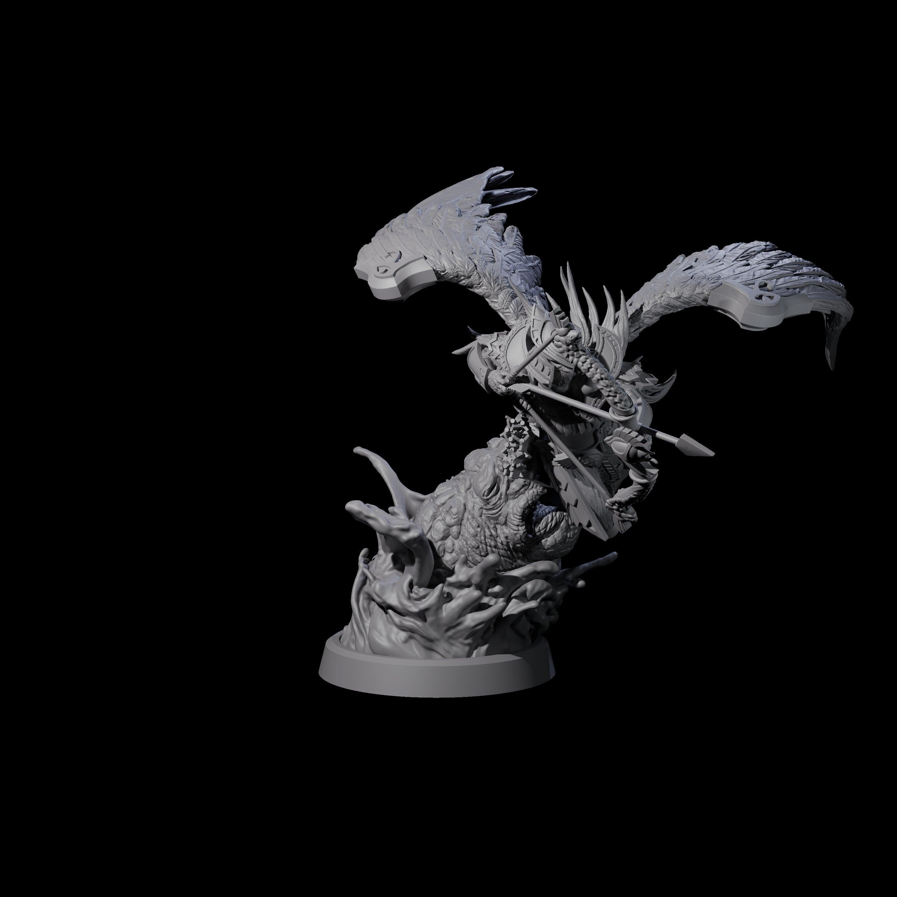 Swooping Aarakocra Archer Miniature for Dungeons and Dragons, Pathfinder or other TTRPGs