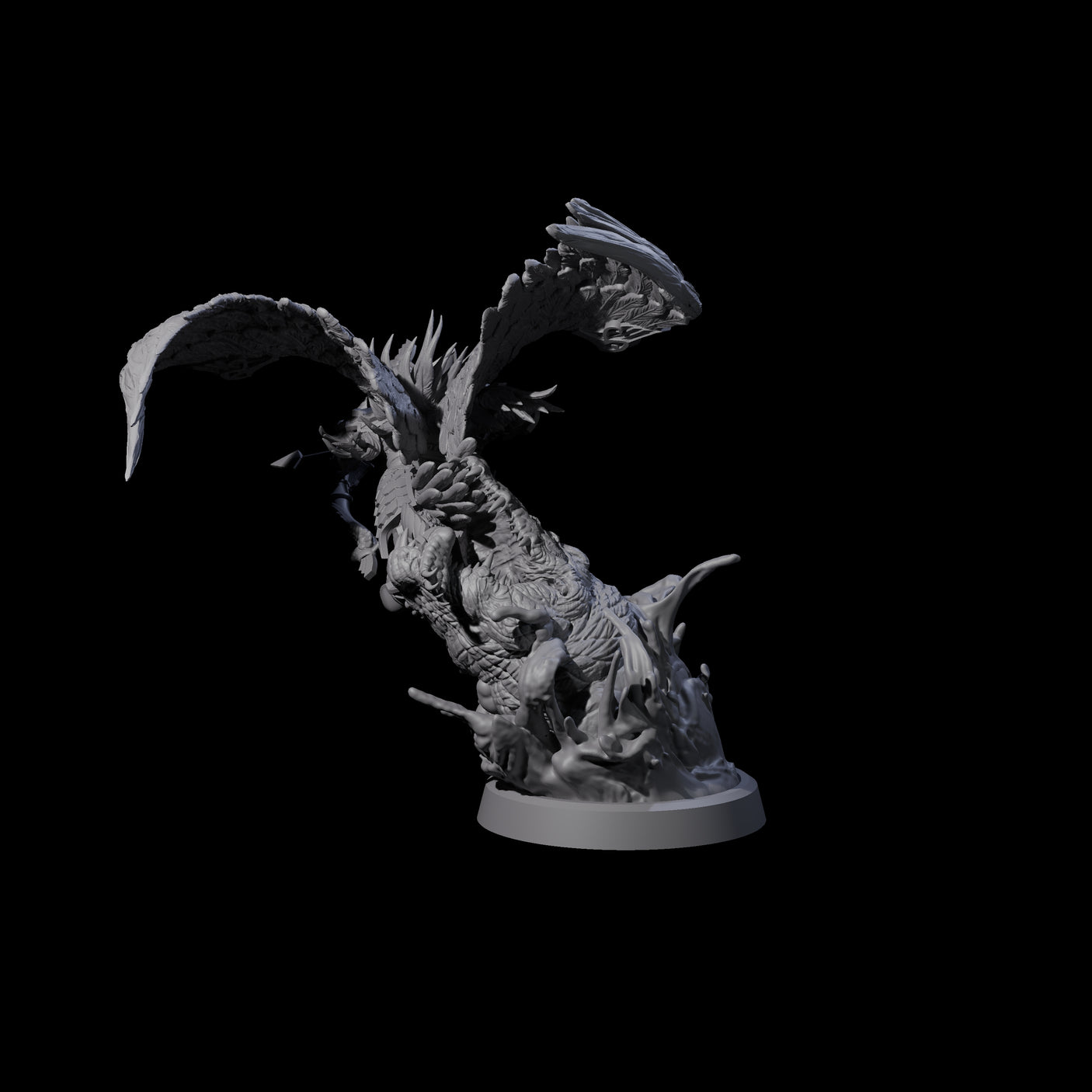 Swooping Aarakocra Archer Miniature for Dungeons and Dragons, Pathfinder or other TTRPGs