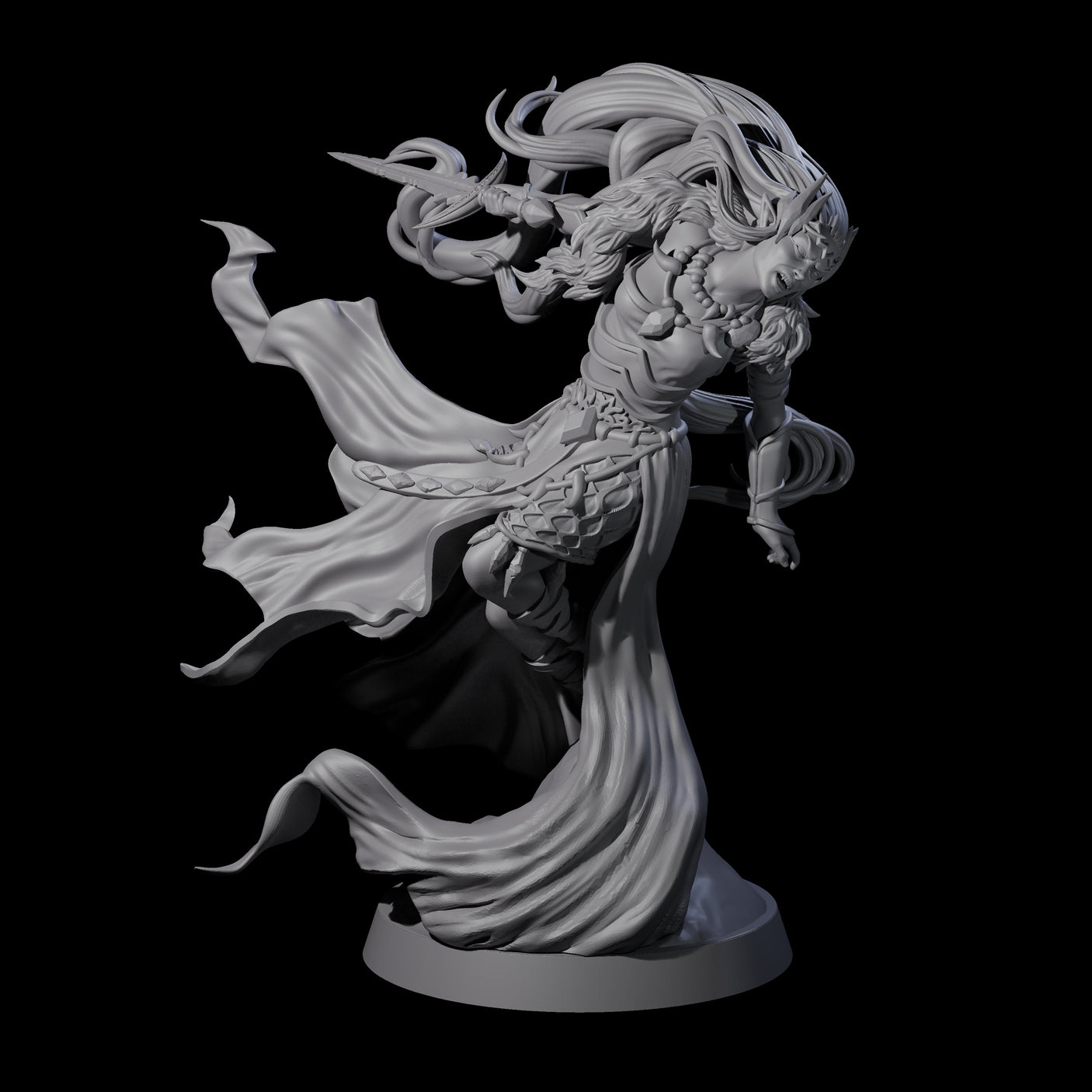 Swooping Banshee Queen Miniature for Dungeons and Dragons, Pathfinder or other TTRPGs