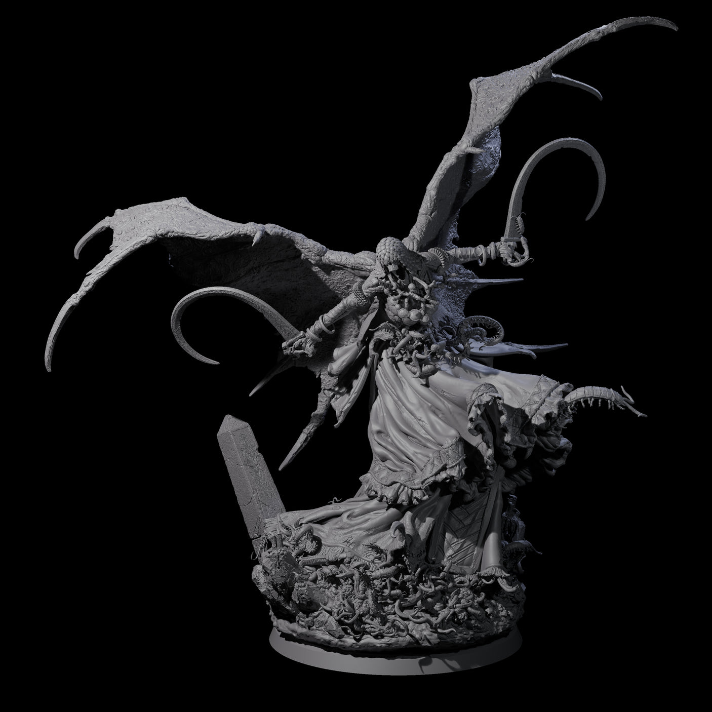 Swooping Battle Banshee Miniature for Dungeons and Dragons, Pathfinder or other TTRPGs