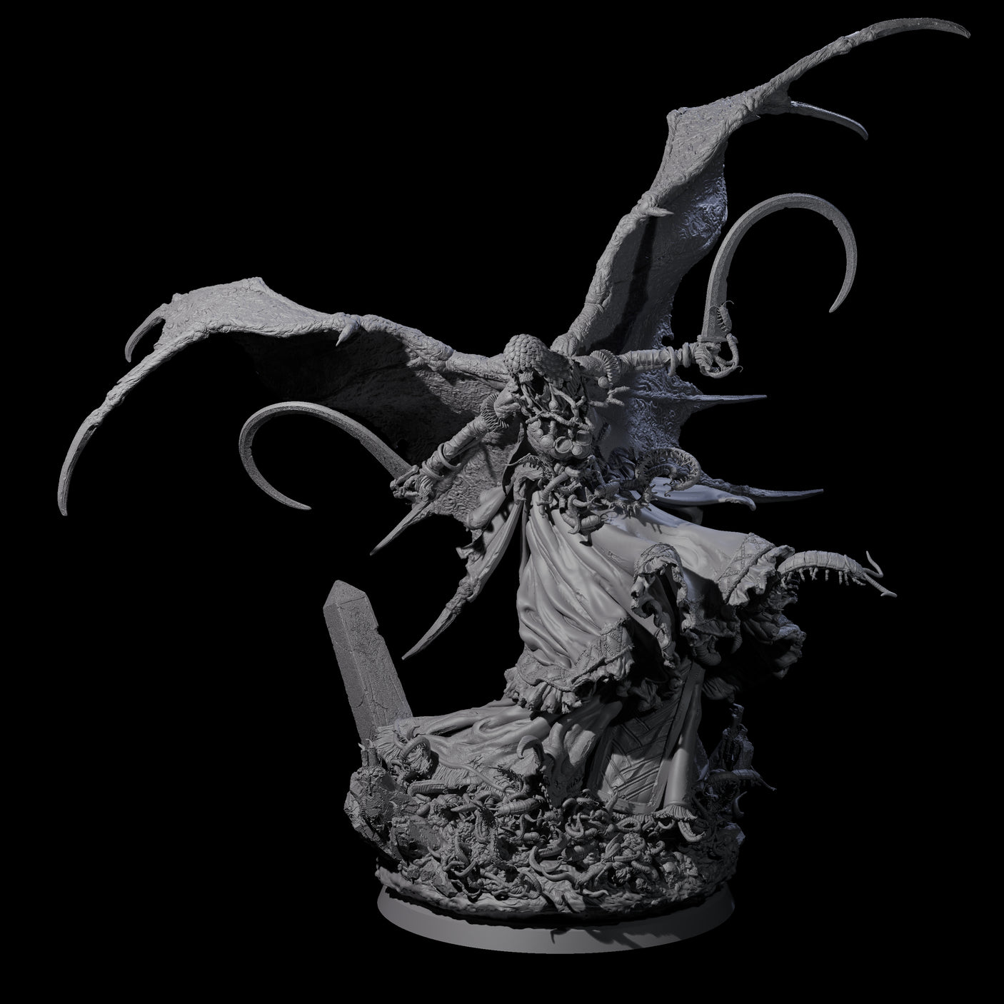 Swooping Battle Banshee Miniature for Dungeons and Dragons, Pathfinder or other TTRPGs