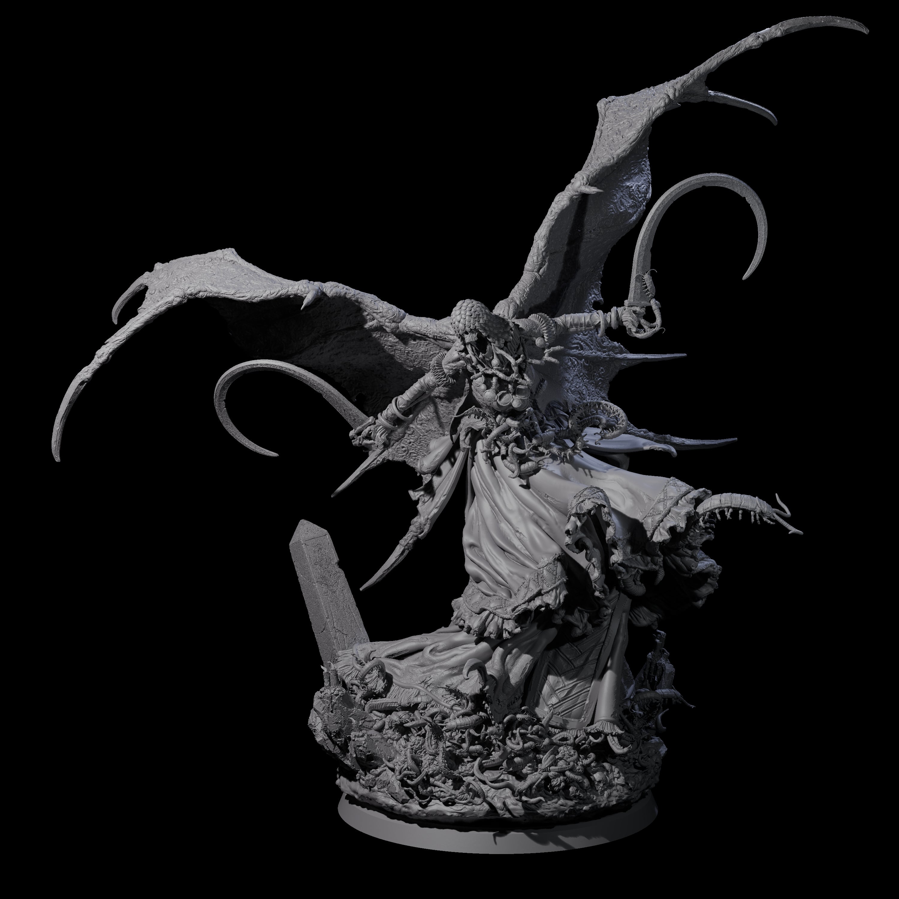 Swooping Battle Banshee Miniature for Dungeons and Dragons, Pathfinder or other TTRPGs