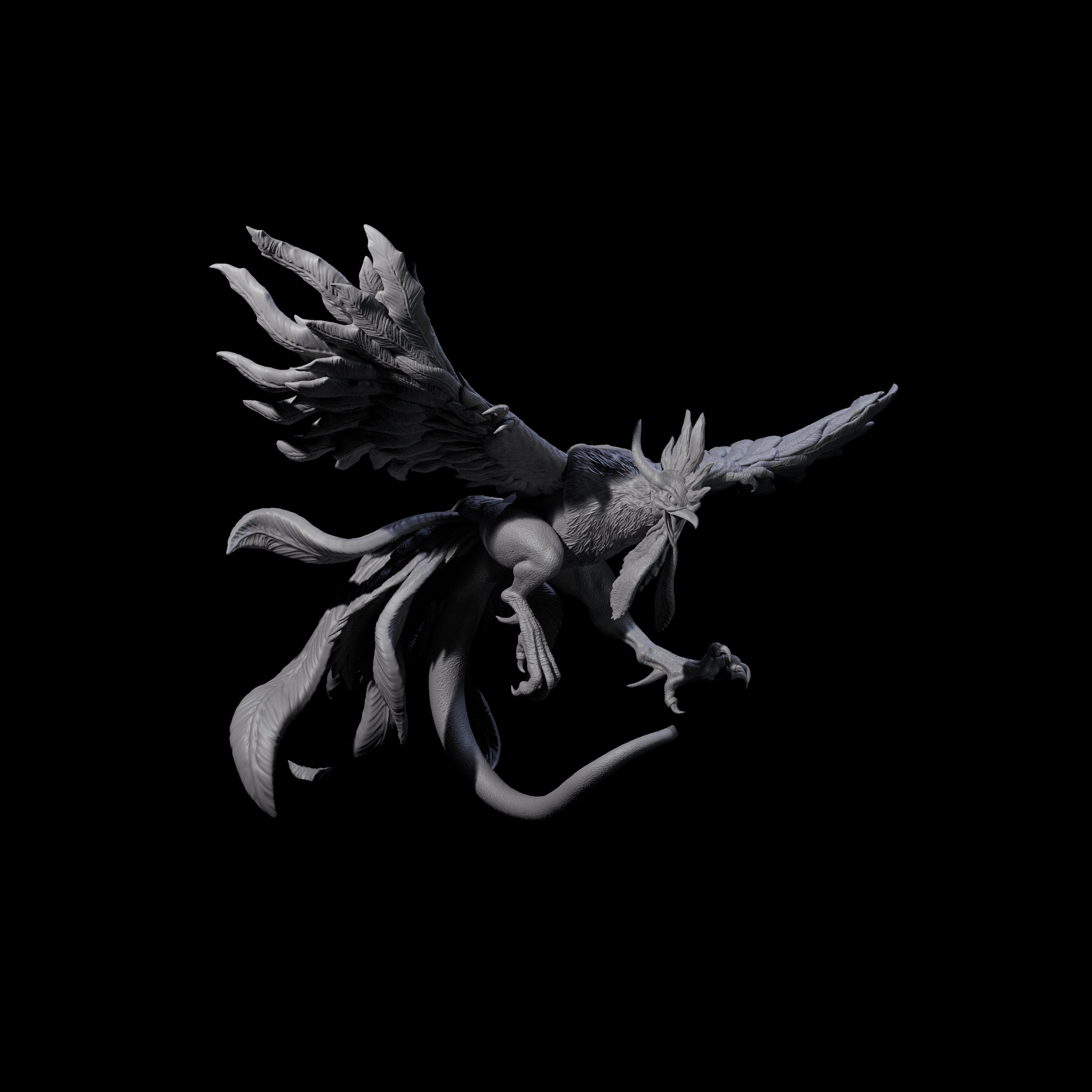 Swooping Cockatrice Miniature for Dungeons and Dragons, Pathfinder or other TTRPGs