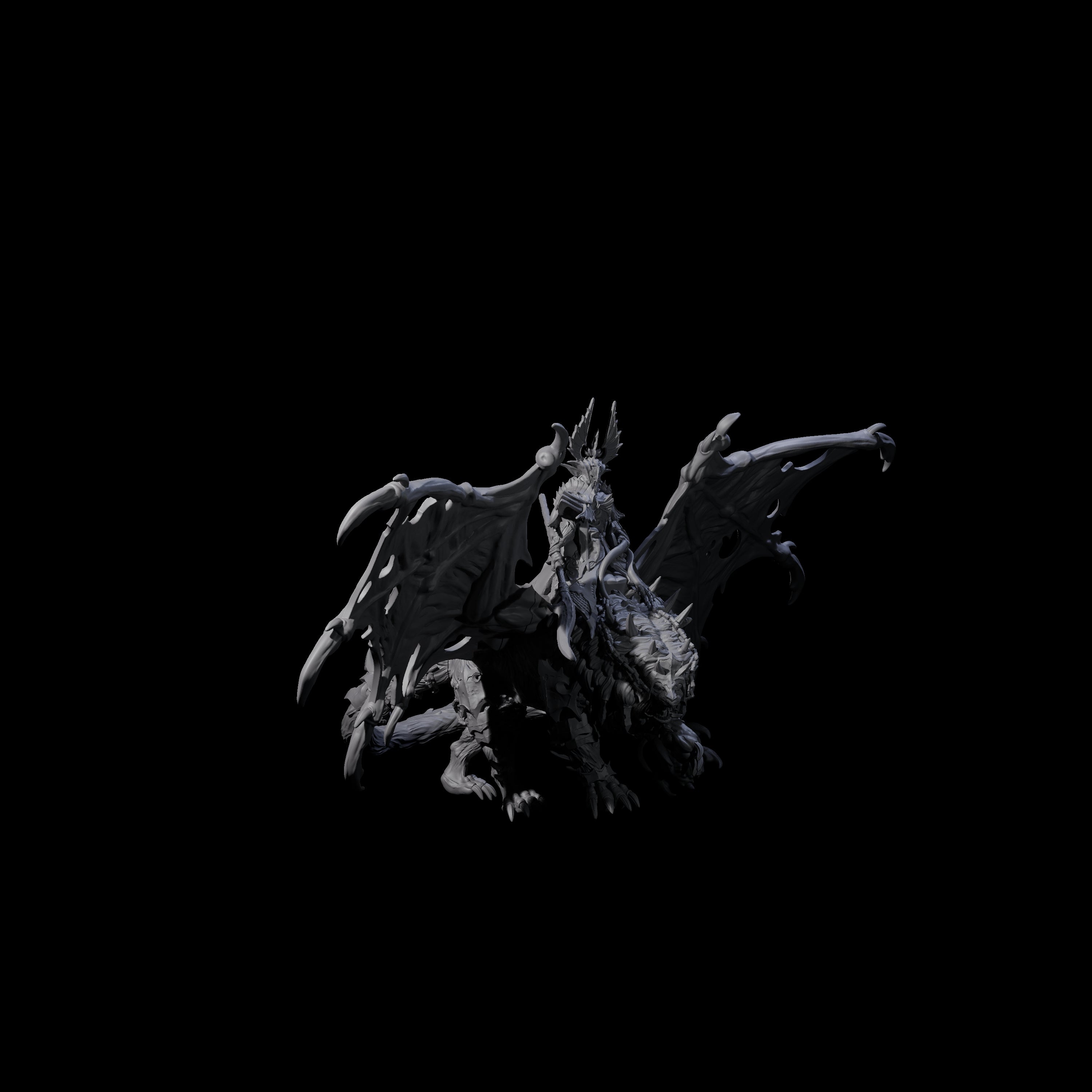 Swooping Dark Elf Manticore Rider B Miniature for Dungeons and Dragons, Pathfinder or other TTRPGs