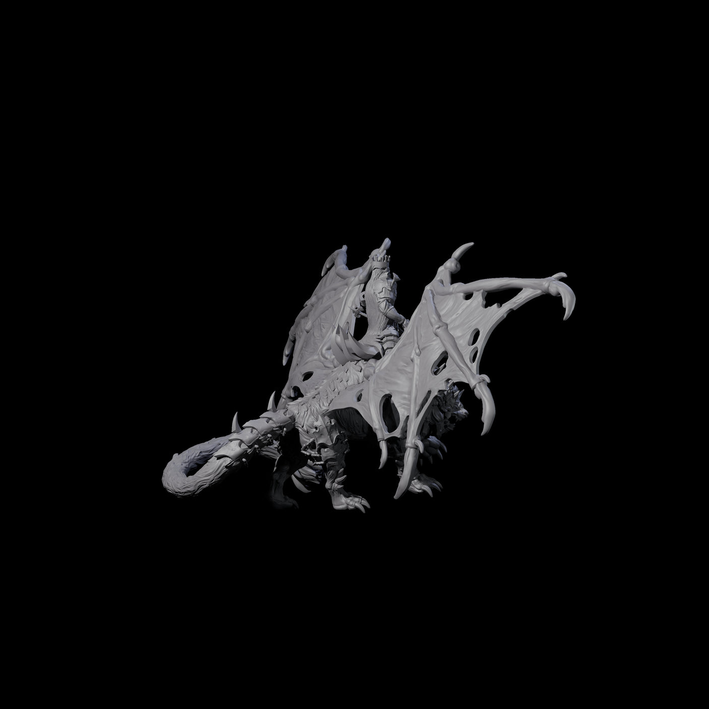Swooping Dark Elf Manticore Rider D Miniature for Dungeons and Dragons, Pathfinder or other TTRPGs