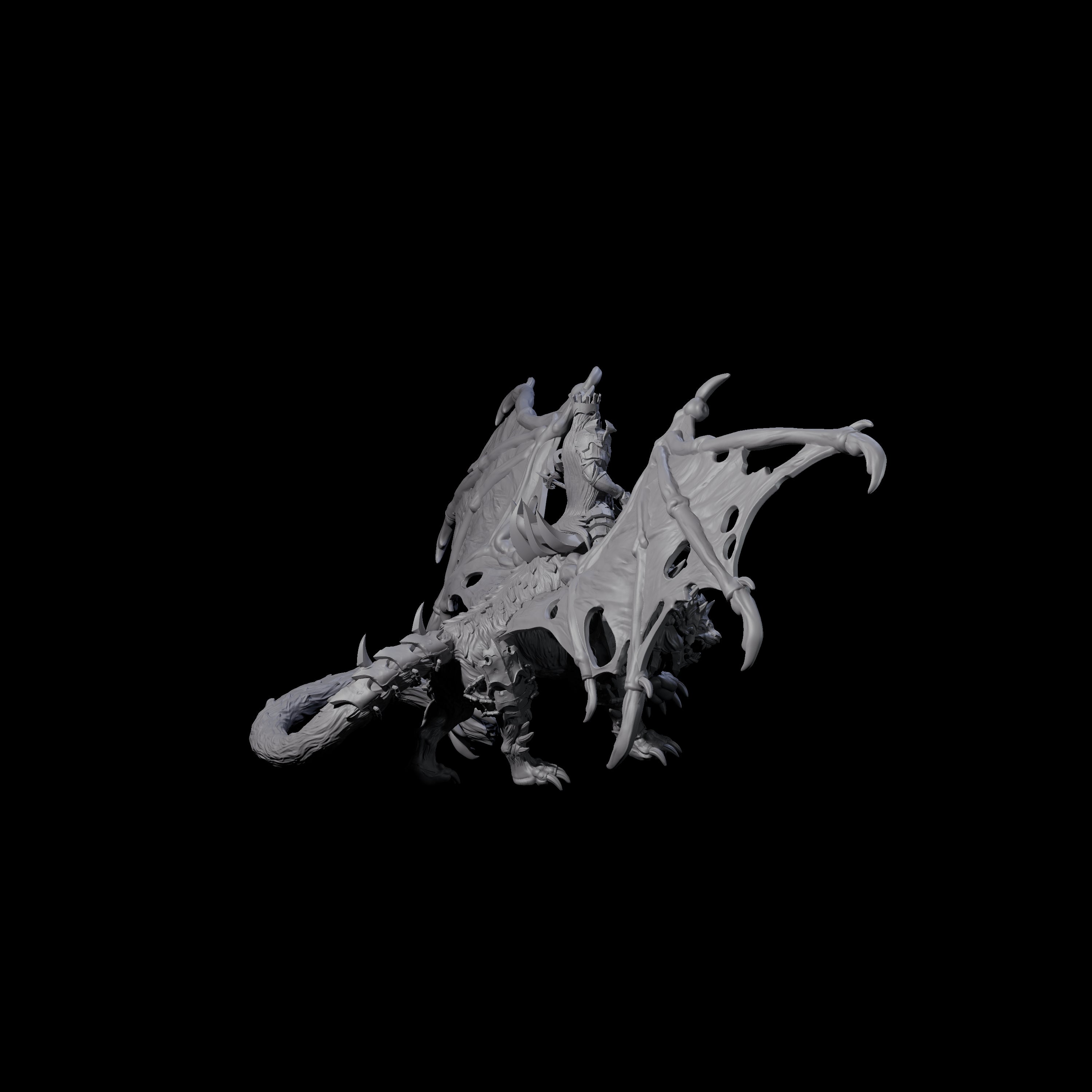 Swooping Dark Elf Manticore Rider D Miniature for Dungeons and Dragons, Pathfinder or other TTRPGs