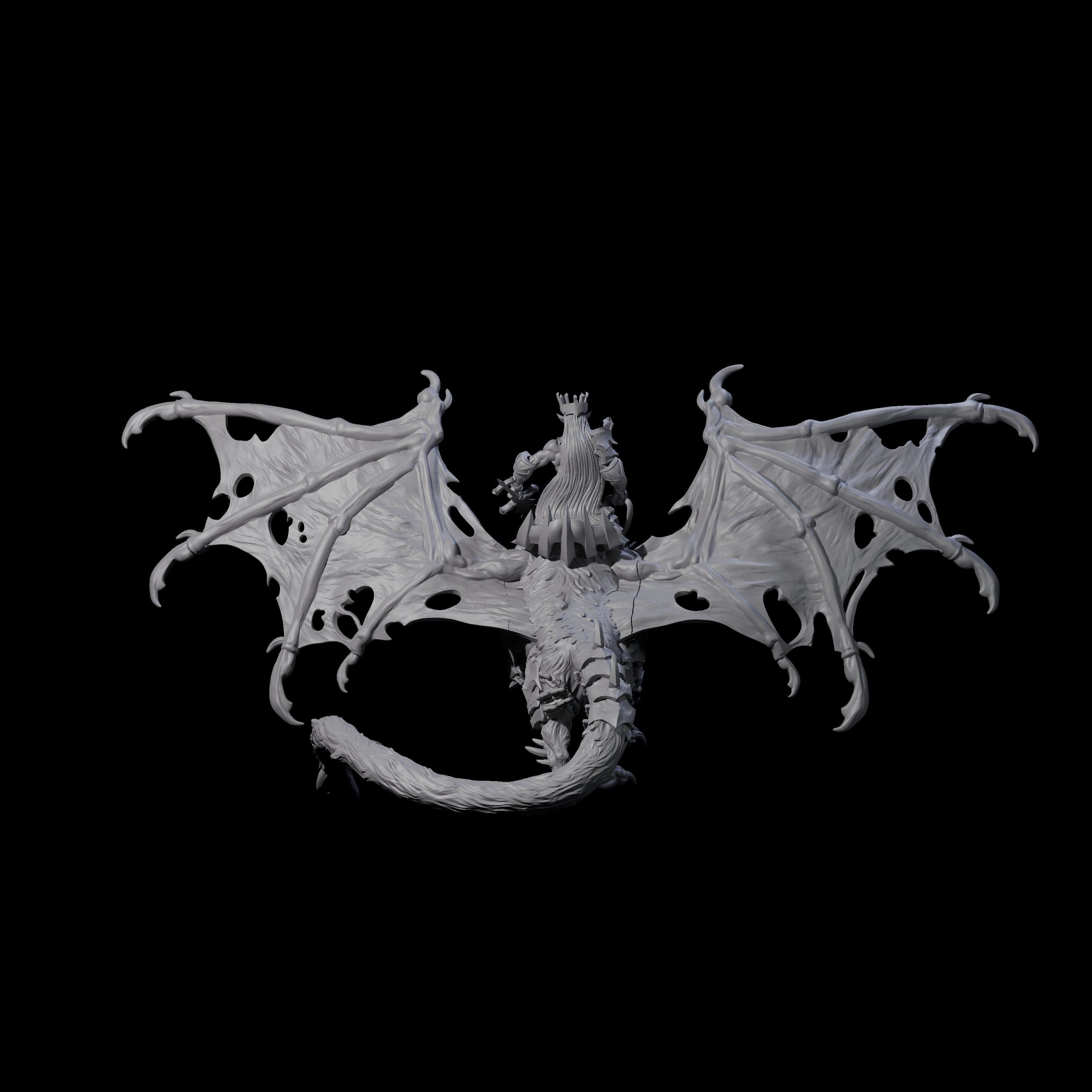 Swooping Dark Elf Manticore Rider D Miniature for Dungeons and Dragons, Pathfinder or other TTRPGs