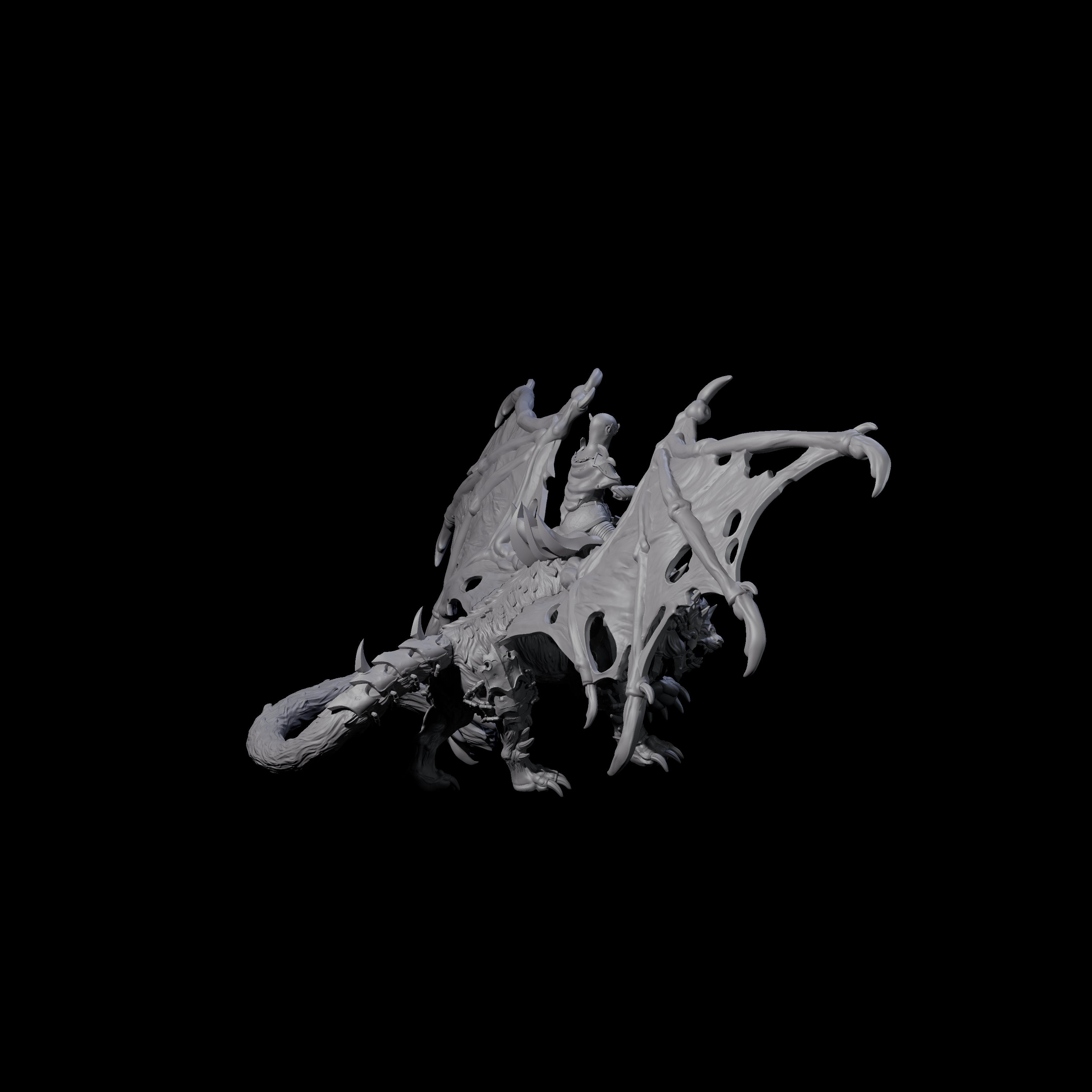 Swooping Dark Elf Manticore Rider E Miniature for Dungeons and Dragons, Pathfinder or other TTRPGs