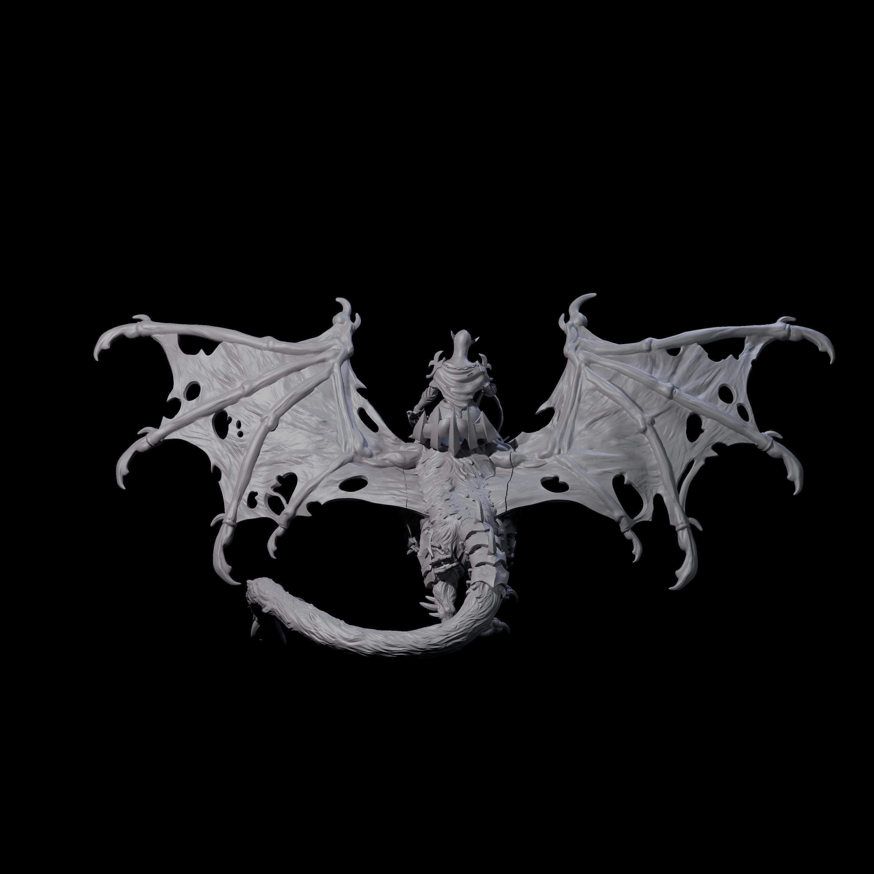 Swooping Dark Elf Manticore Rider E Miniature for Dungeons and Dragons, Pathfinder or other TTRPGs
