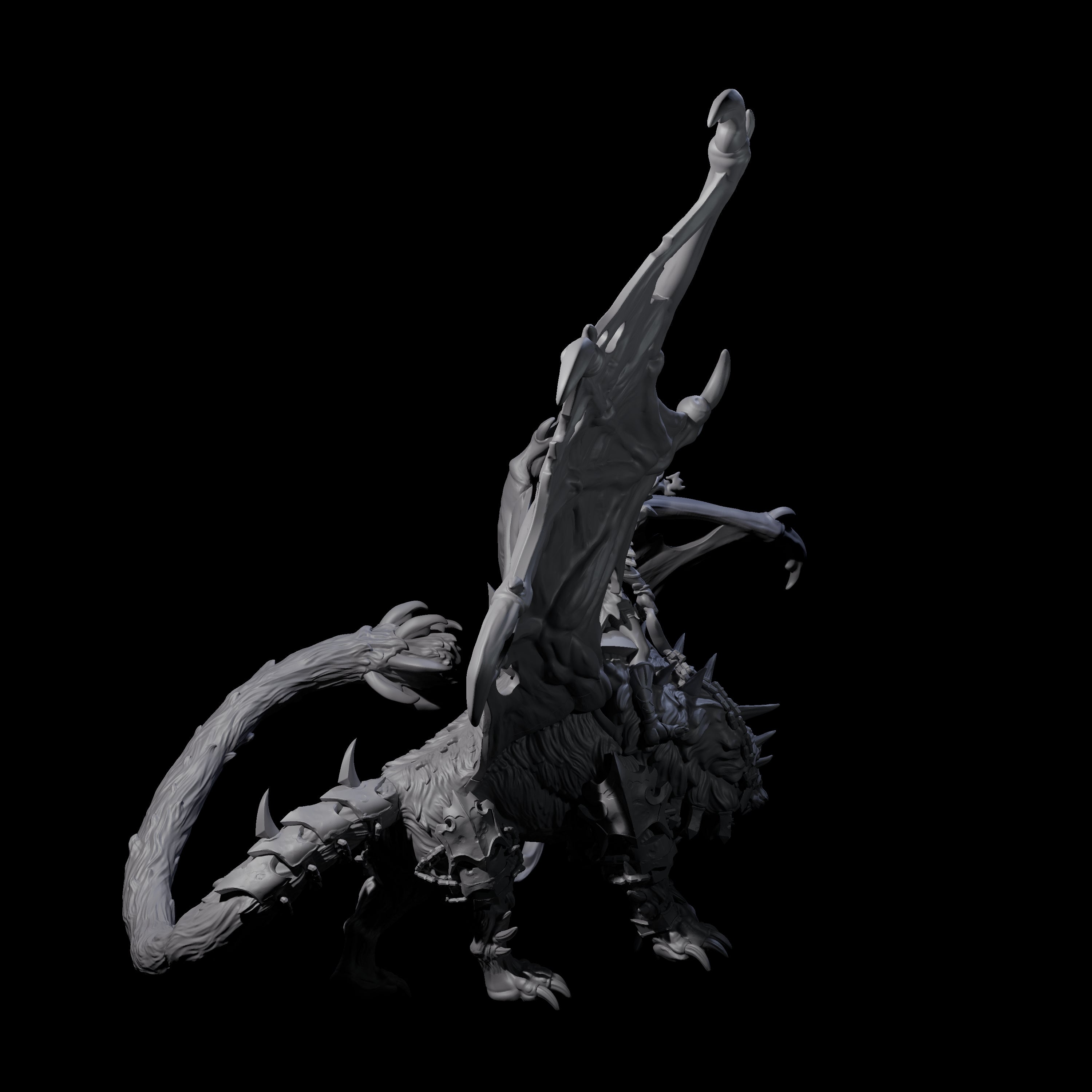 Swooping Dark Elf Manticore Rider G Miniature for Dungeons and Dragons, Pathfinder or other TTRPGs
