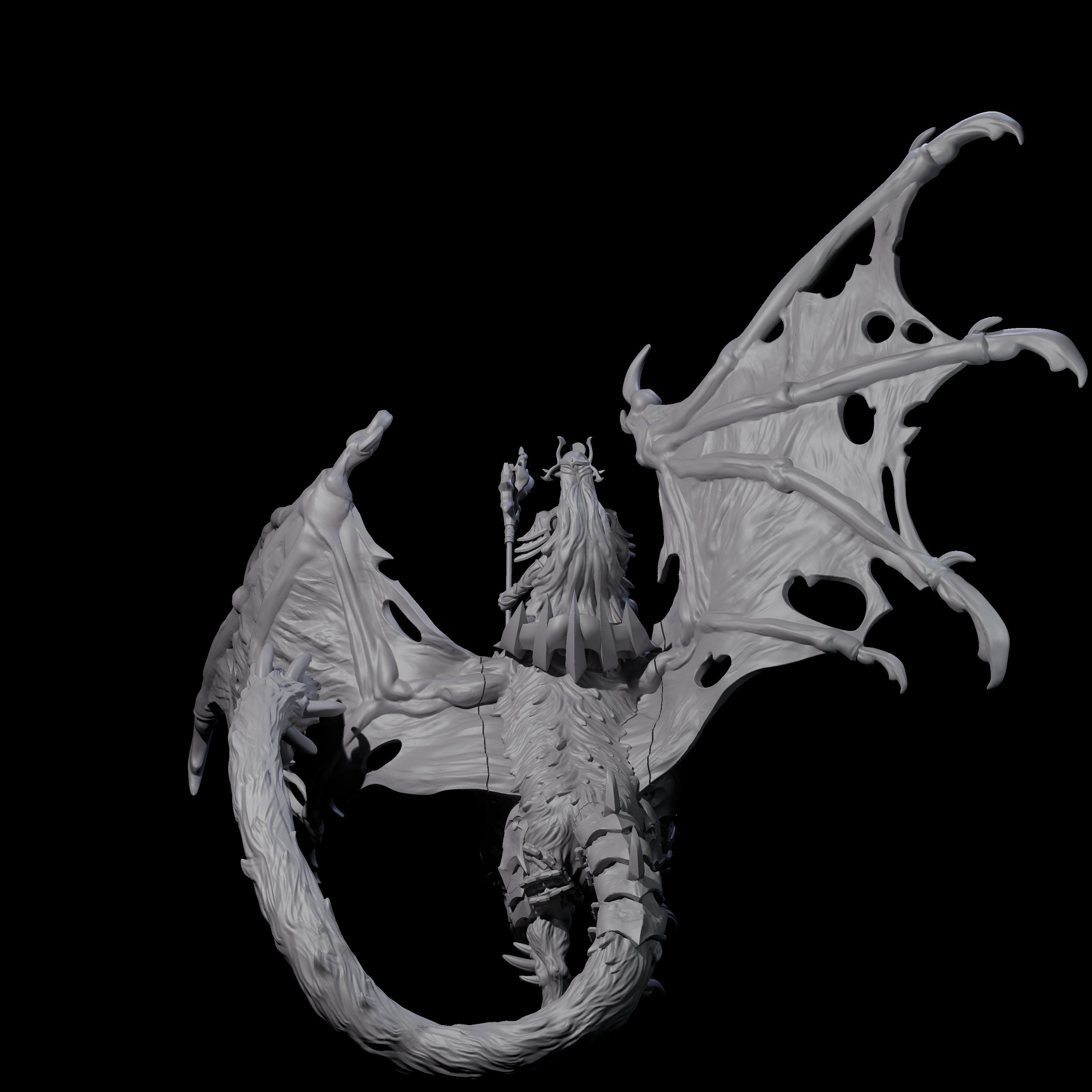 Swooping Dark Elf Manticore Rider G Miniature for Dungeons and Dragons, Pathfinder or other TTRPGs