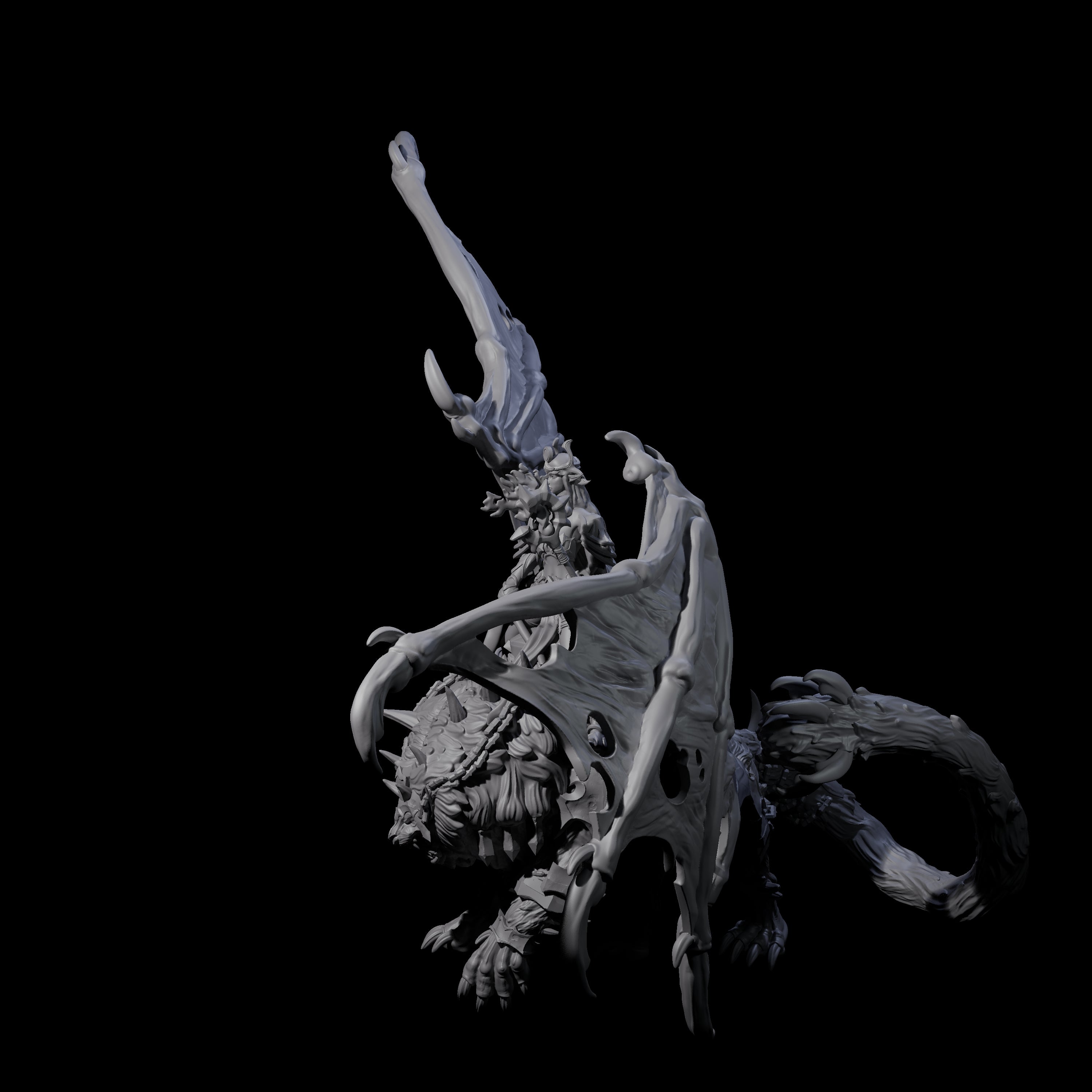 Swooping Dark Elf Manticore Rider G Miniature for Dungeons and Dragons, Pathfinder or other TTRPGs