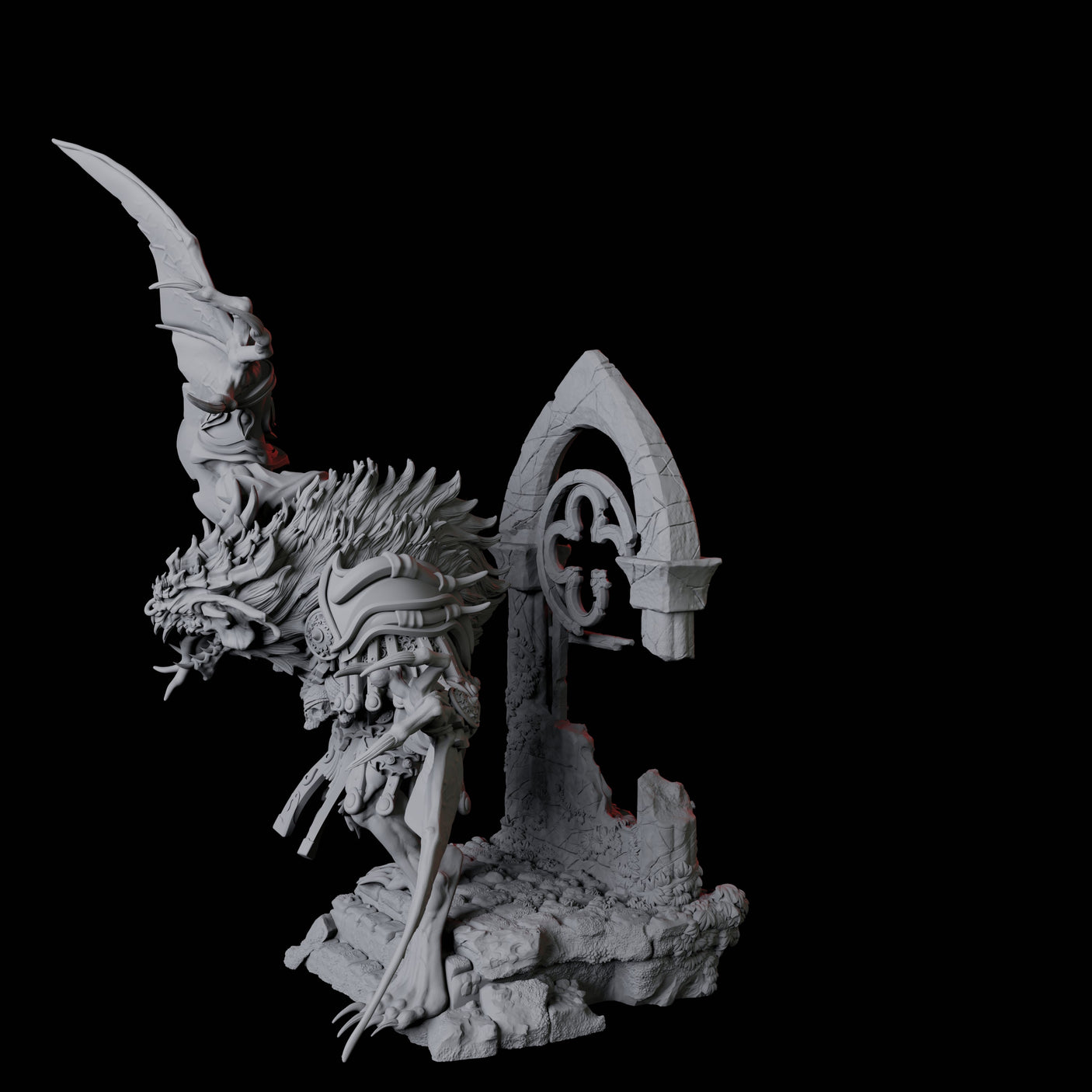 Swooping Dire Bat A Miniature for Dungeons and Dragons, Pathfinder or other TTRPGs