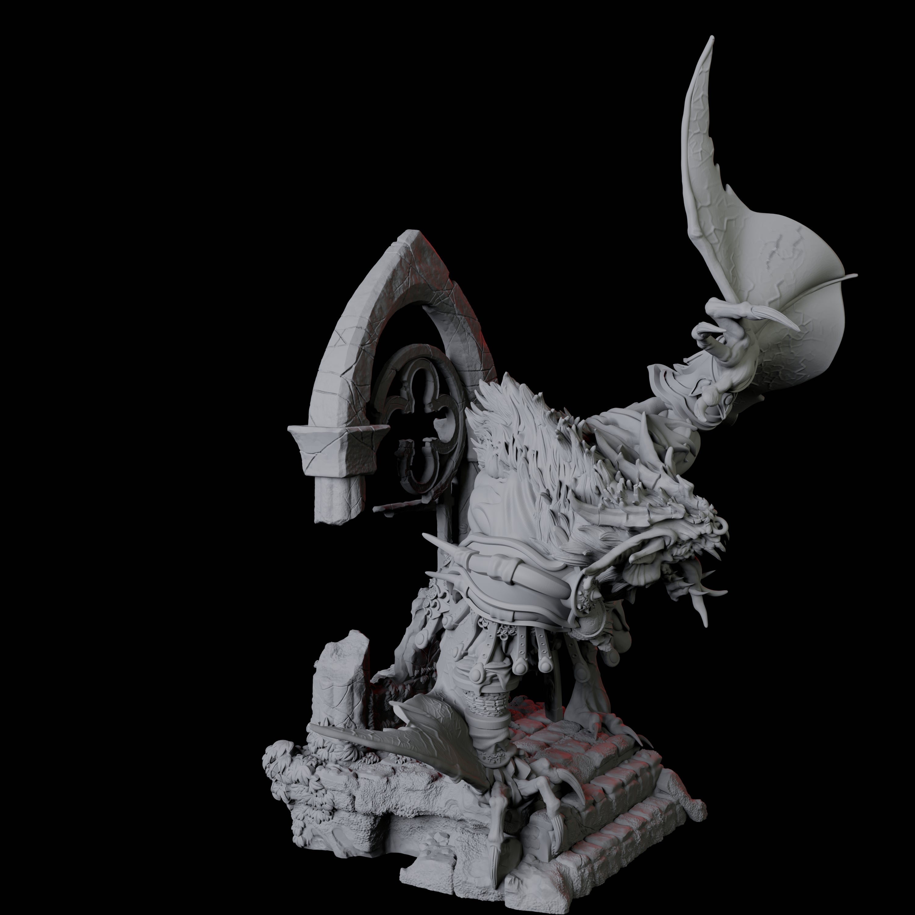 Swooping Dire Bat B Miniature for Dungeons and Dragons, Pathfinder or other TTRPGs