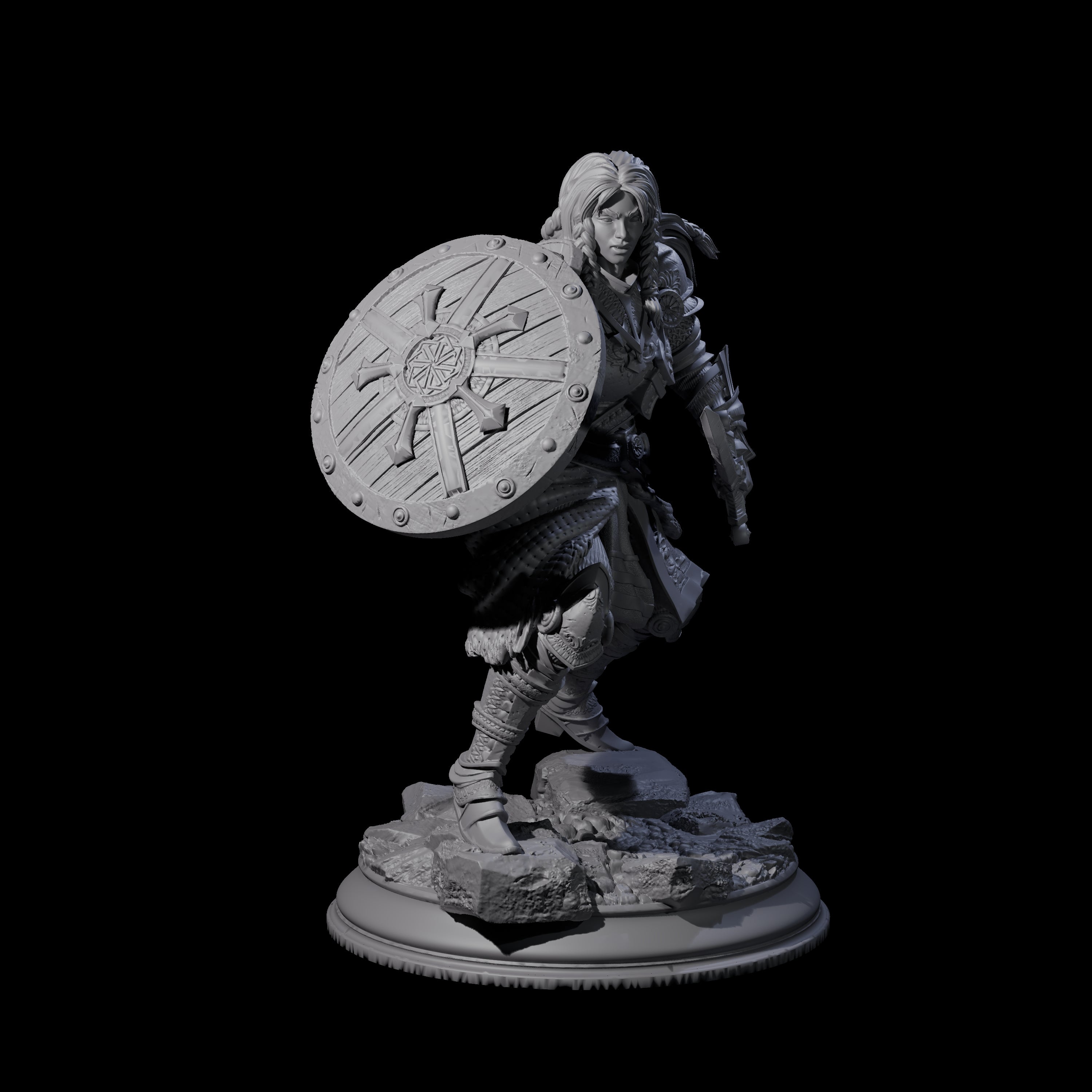 Sword and Board Fighter Miniature for Dungeons and Dragons, Pathfinder or other TTRPGs