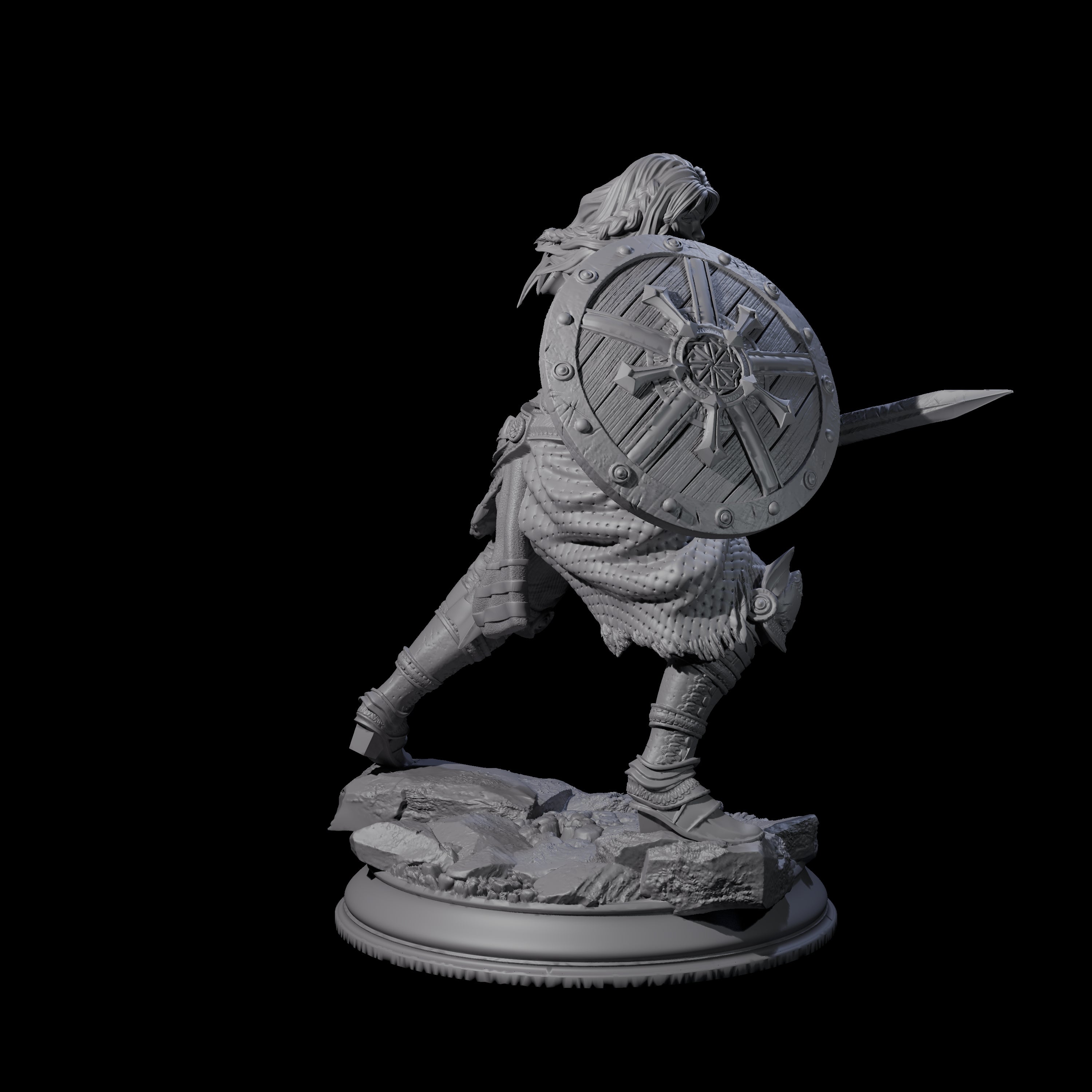 Sword and Board Fighter Miniature for Dungeons and Dragons, Pathfinder or other TTRPGs