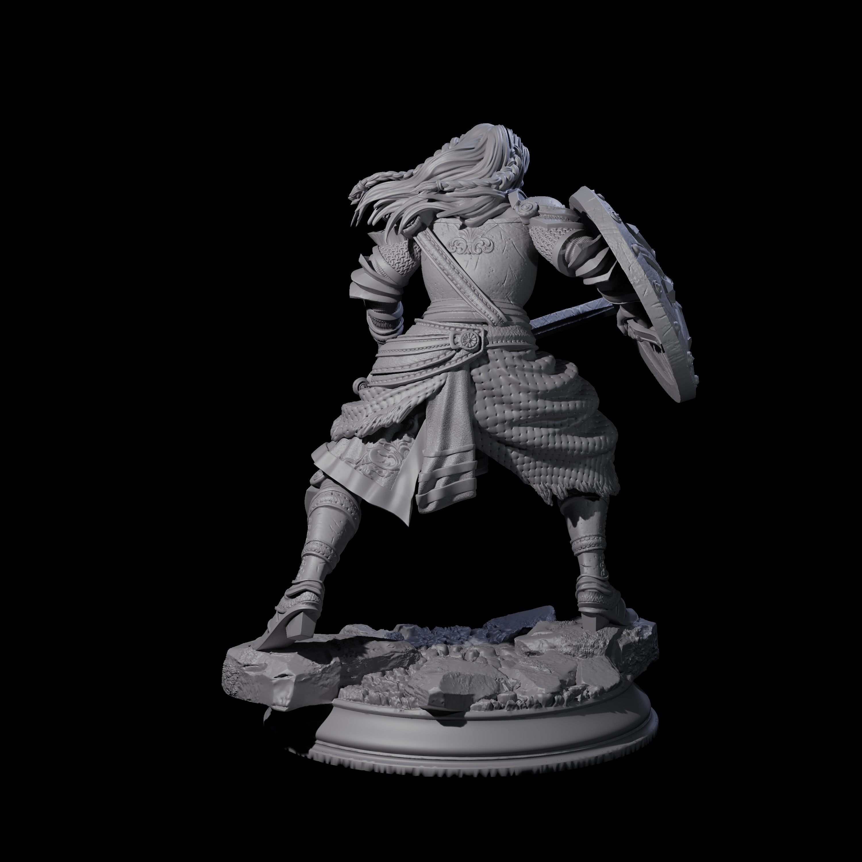 Sword and Board Fighter Miniature for Dungeons and Dragons, Pathfinder or other TTRPGs