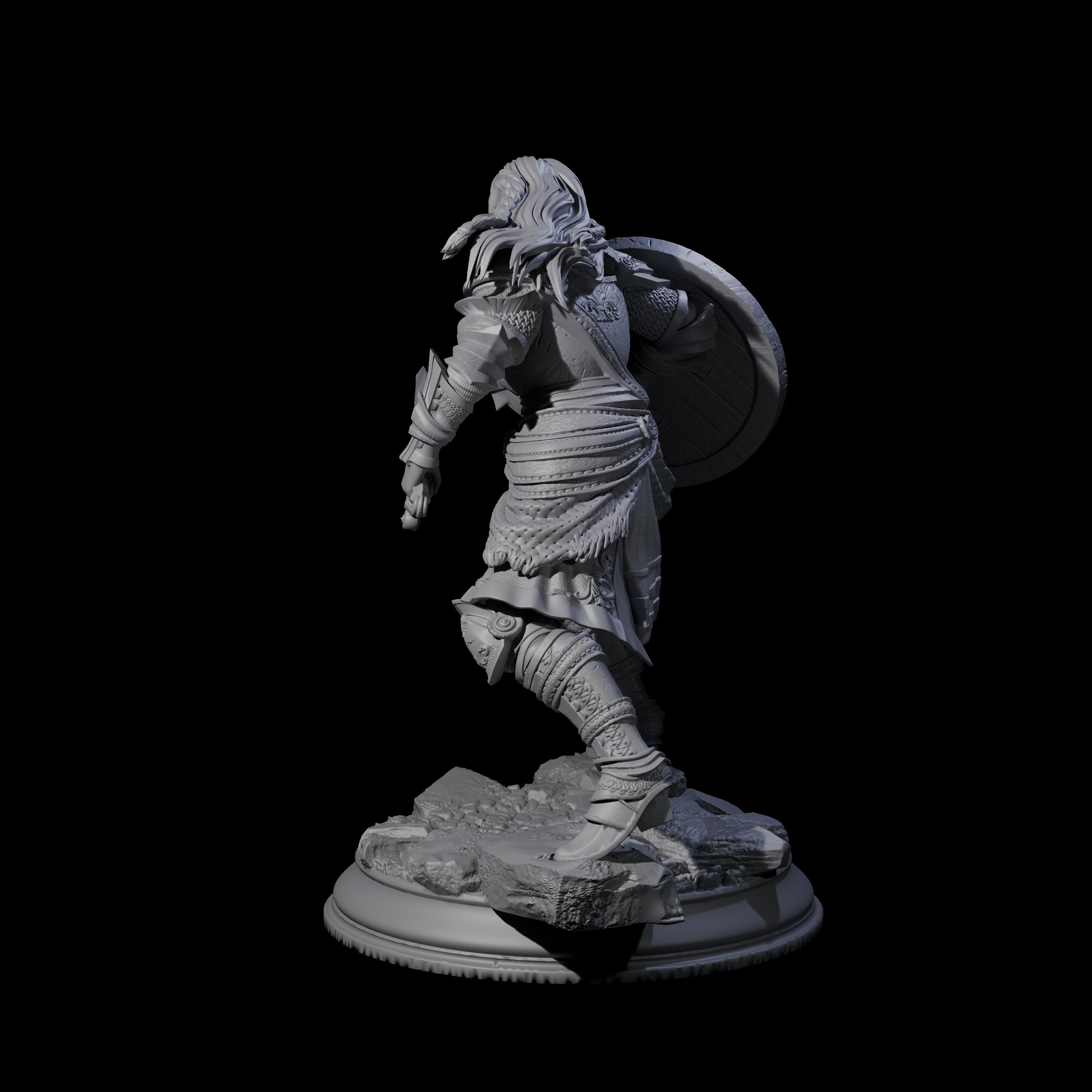 Sword and Board Fighter Miniature for Dungeons and Dragons, Pathfinder or other TTRPGs