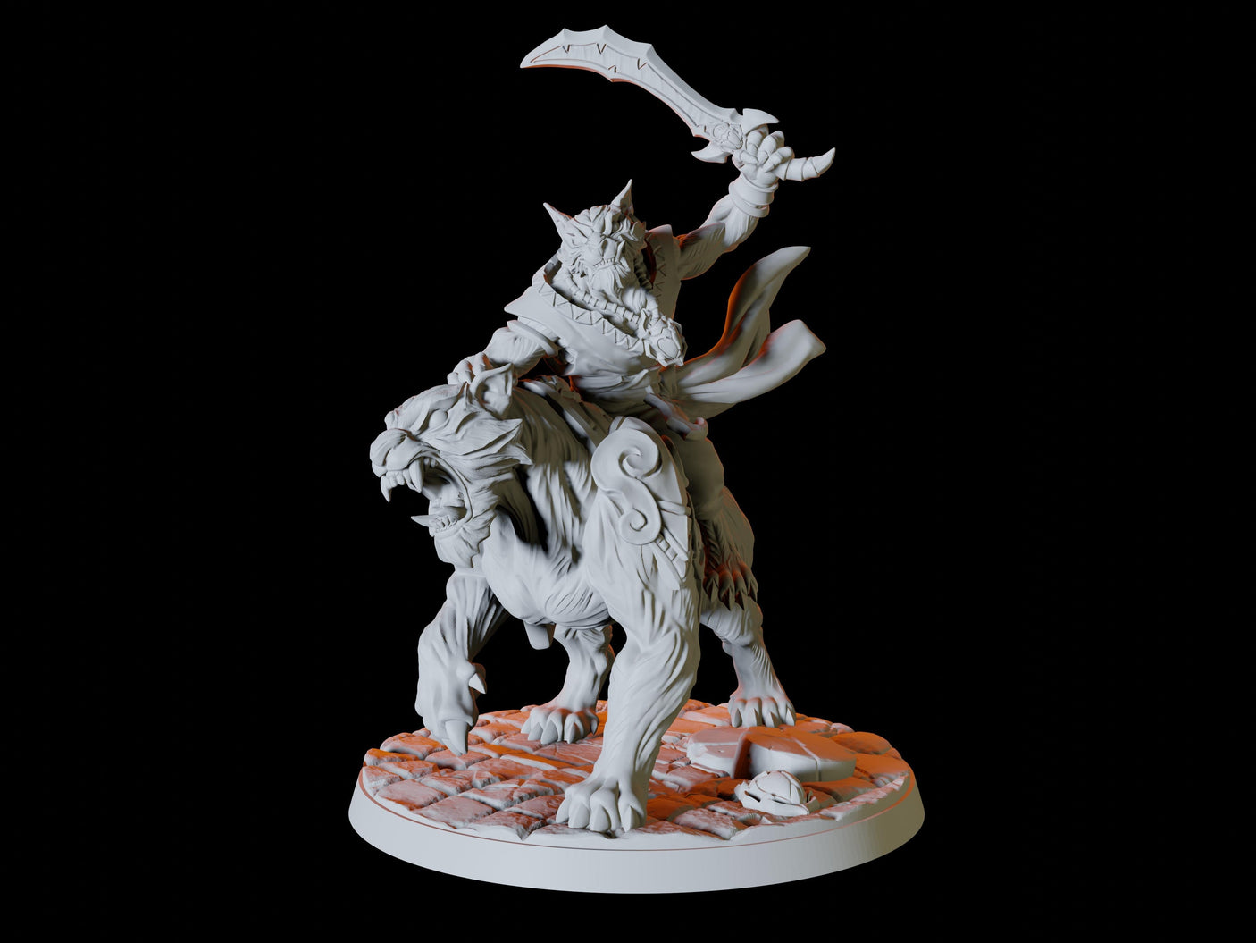 Tabaxi Rider Type A Miniature for Dungeons and Dragons, Pathfinder or other TTRPGs