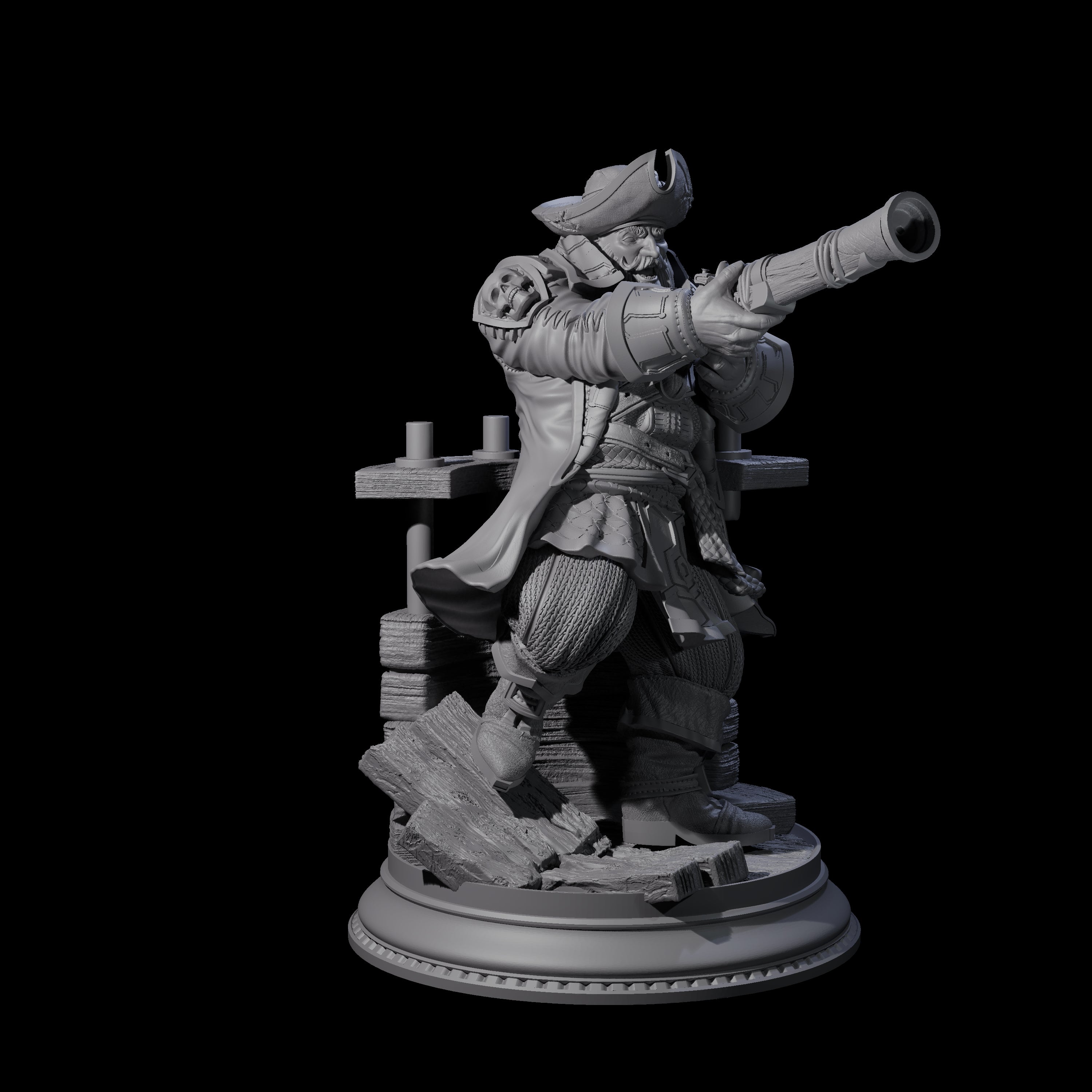Taking Aiming Pirate Captain Miniature for Dungeons and Dragons, Pathfinder or other TTRPGs