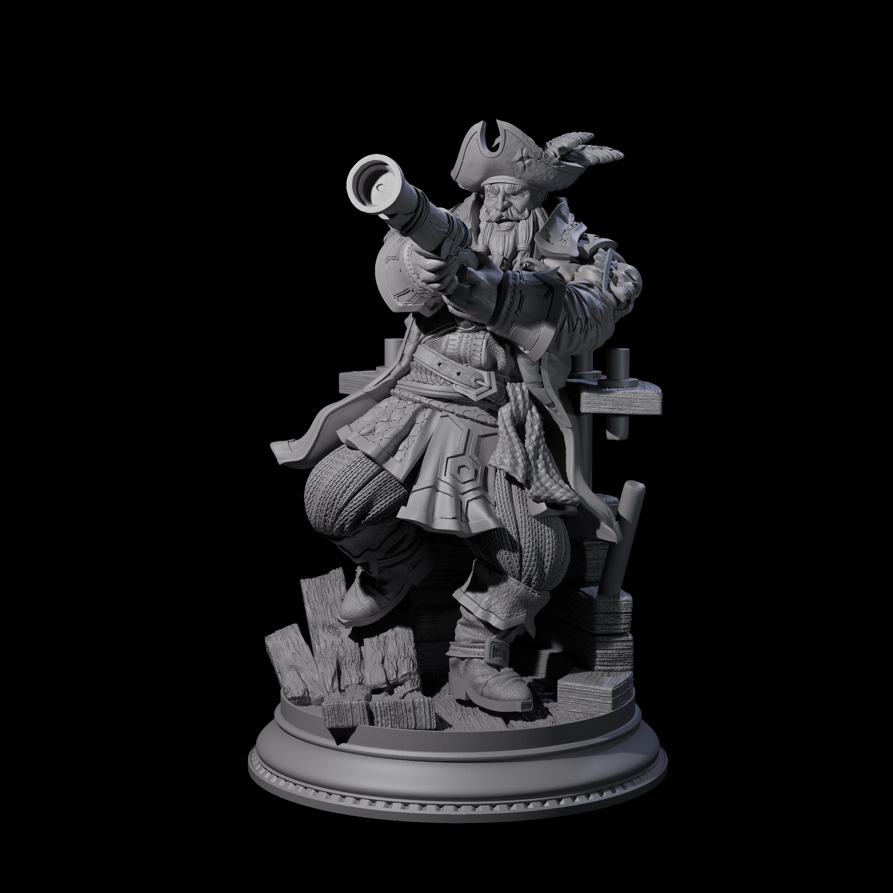 Taking Aiming Pirate Captain Miniature for Dungeons and Dragons, Pathfinder or other TTRPGs