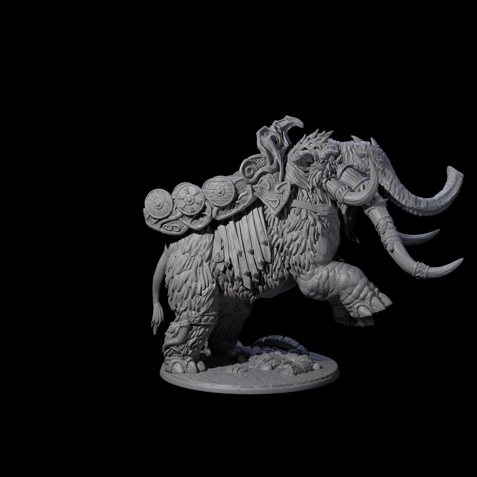 Tamed Wooly Mammoth Miniature for Dungeons and Dragons, Pathfinder or other TTRPGs