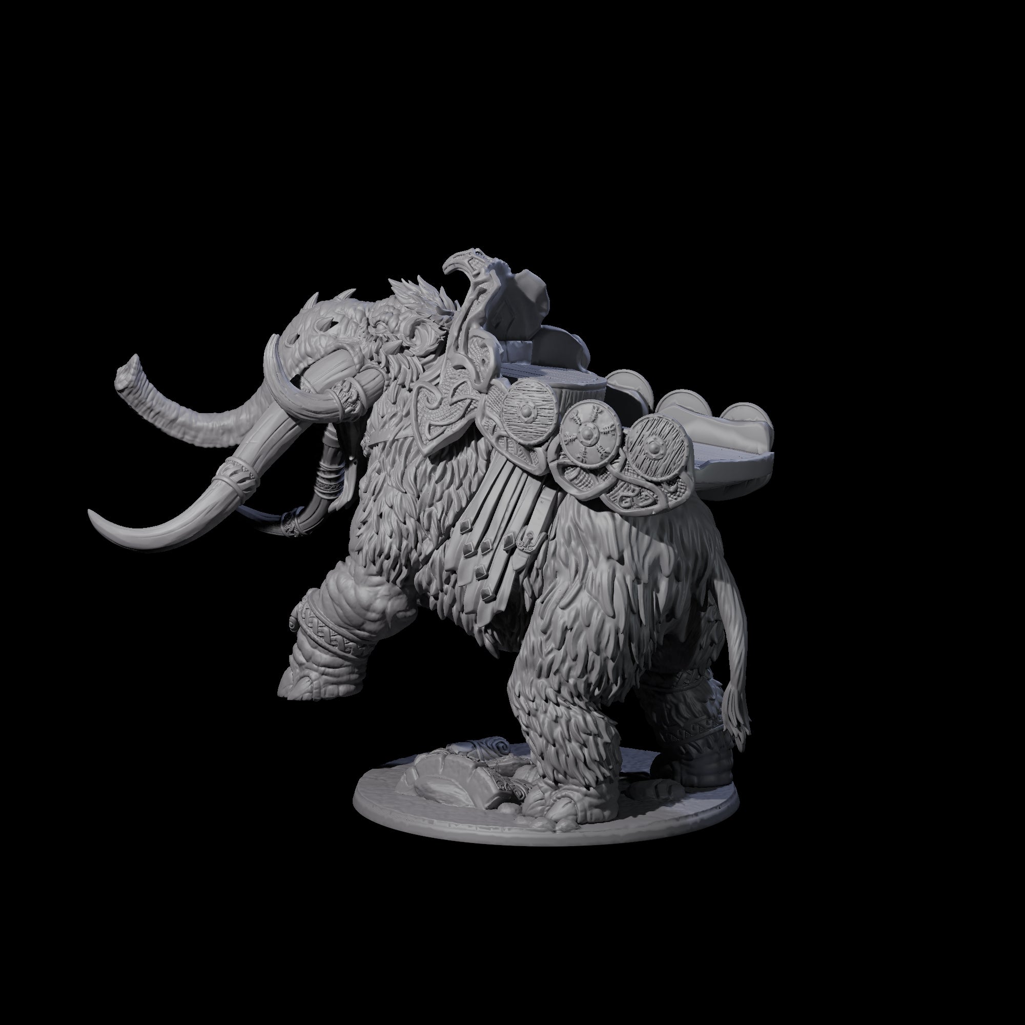 Tamed Wooly Mammoth Miniature for Dungeons and Dragons, Pathfinder or other TTRPGs