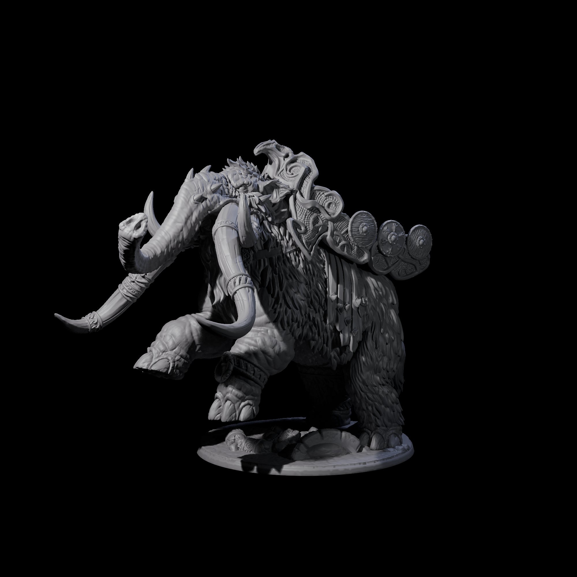 Tamed Wooly Mammoth Miniature for Dungeons and Dragons, Pathfinder or other TTRPGs