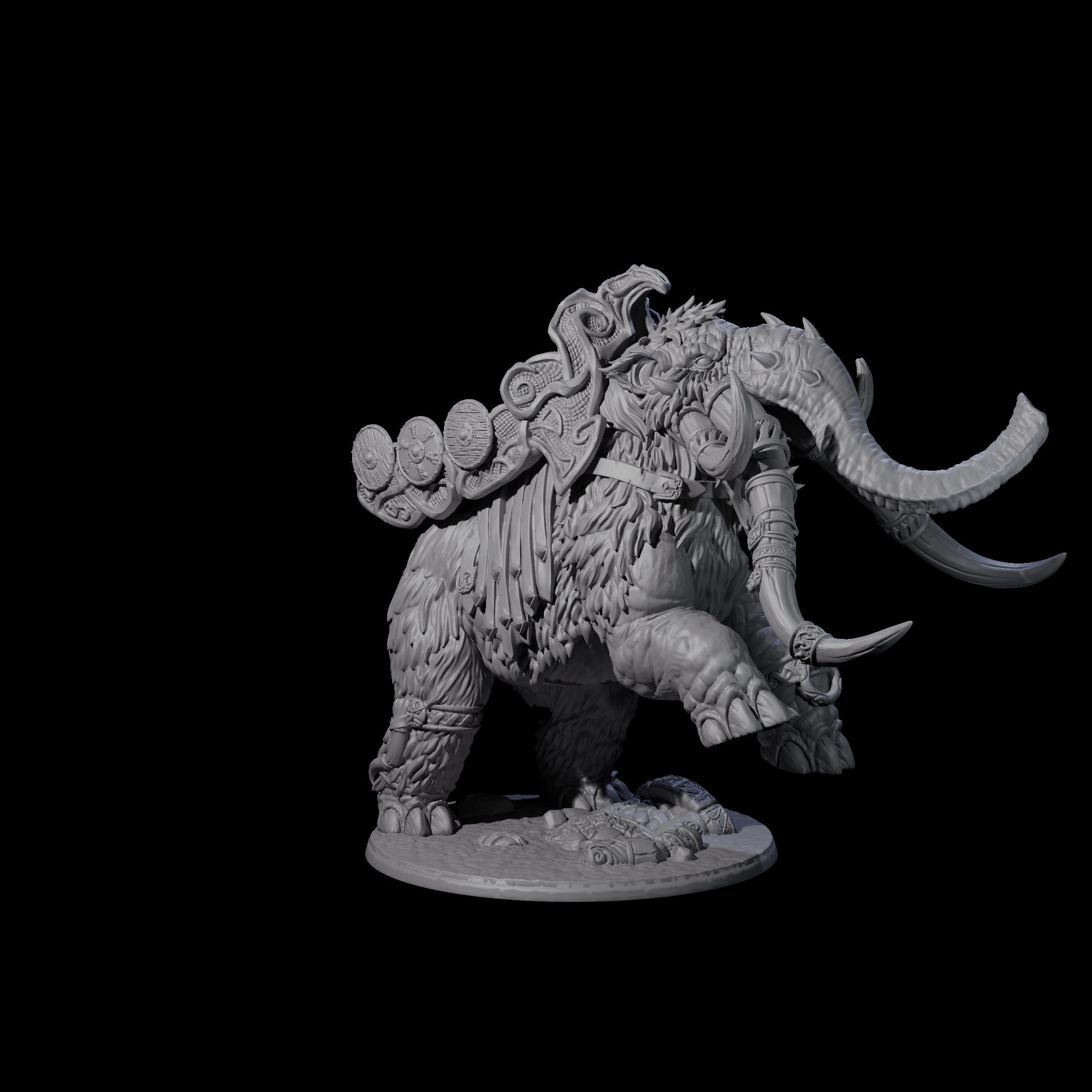 Tamed Wooly Mammoth Miniature for Dungeons and Dragons, Pathfinder or other TTRPGs