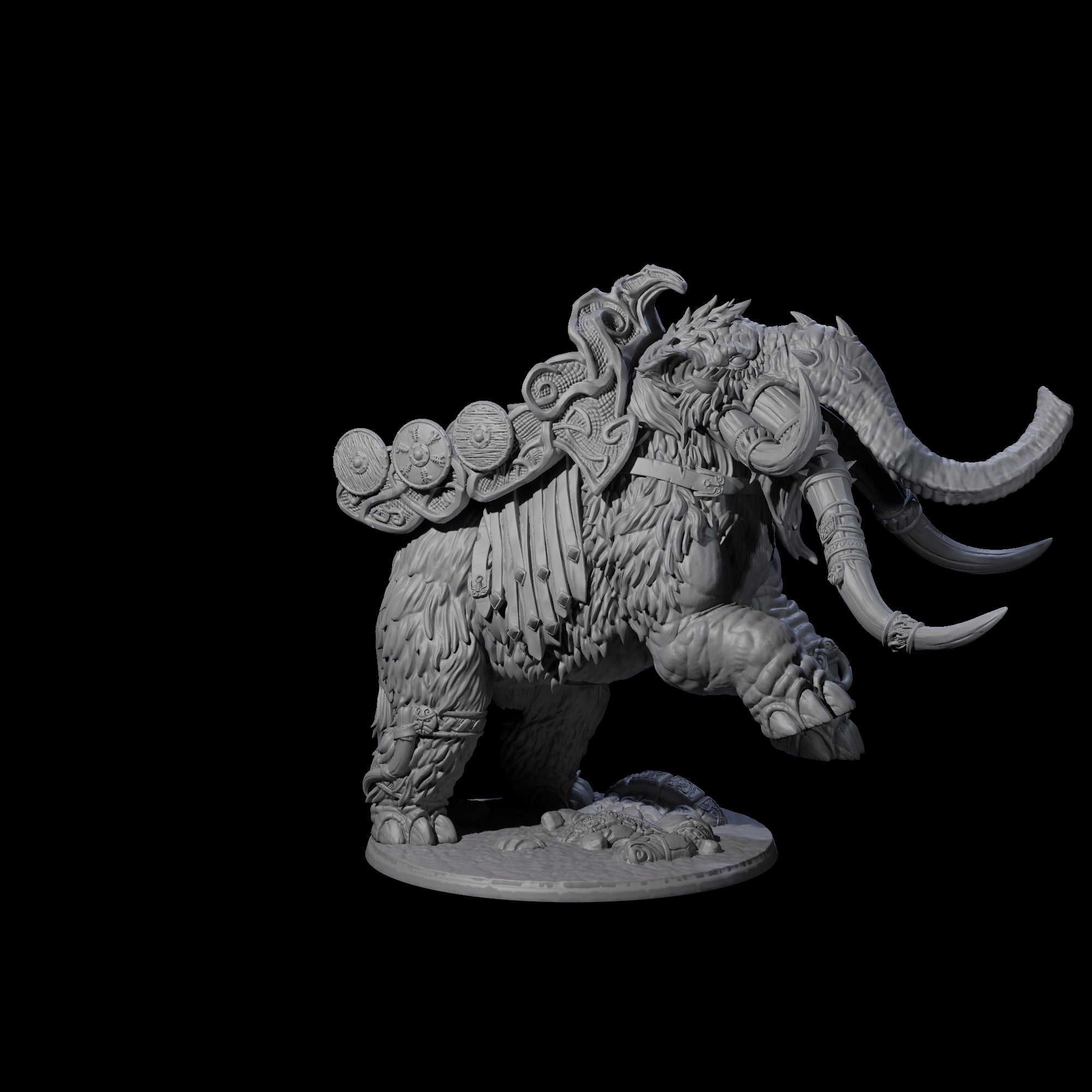 Tamed Wooly Mammoth Miniature for Dungeons and Dragons, Pathfinder or other TTRPGs