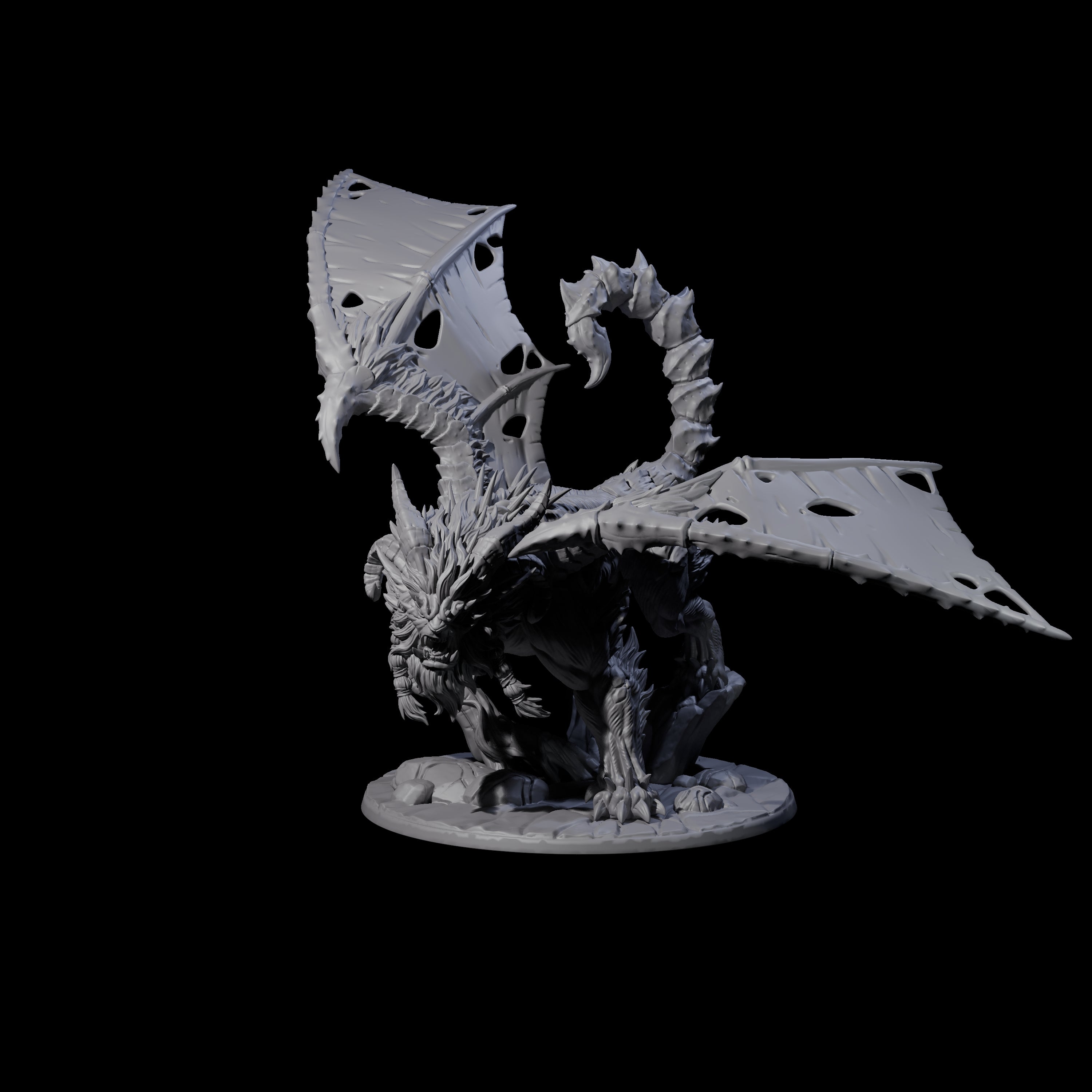Tattered Manticore Miniature for Dungeons and Dragons, Pathfinder or other TTRPGs