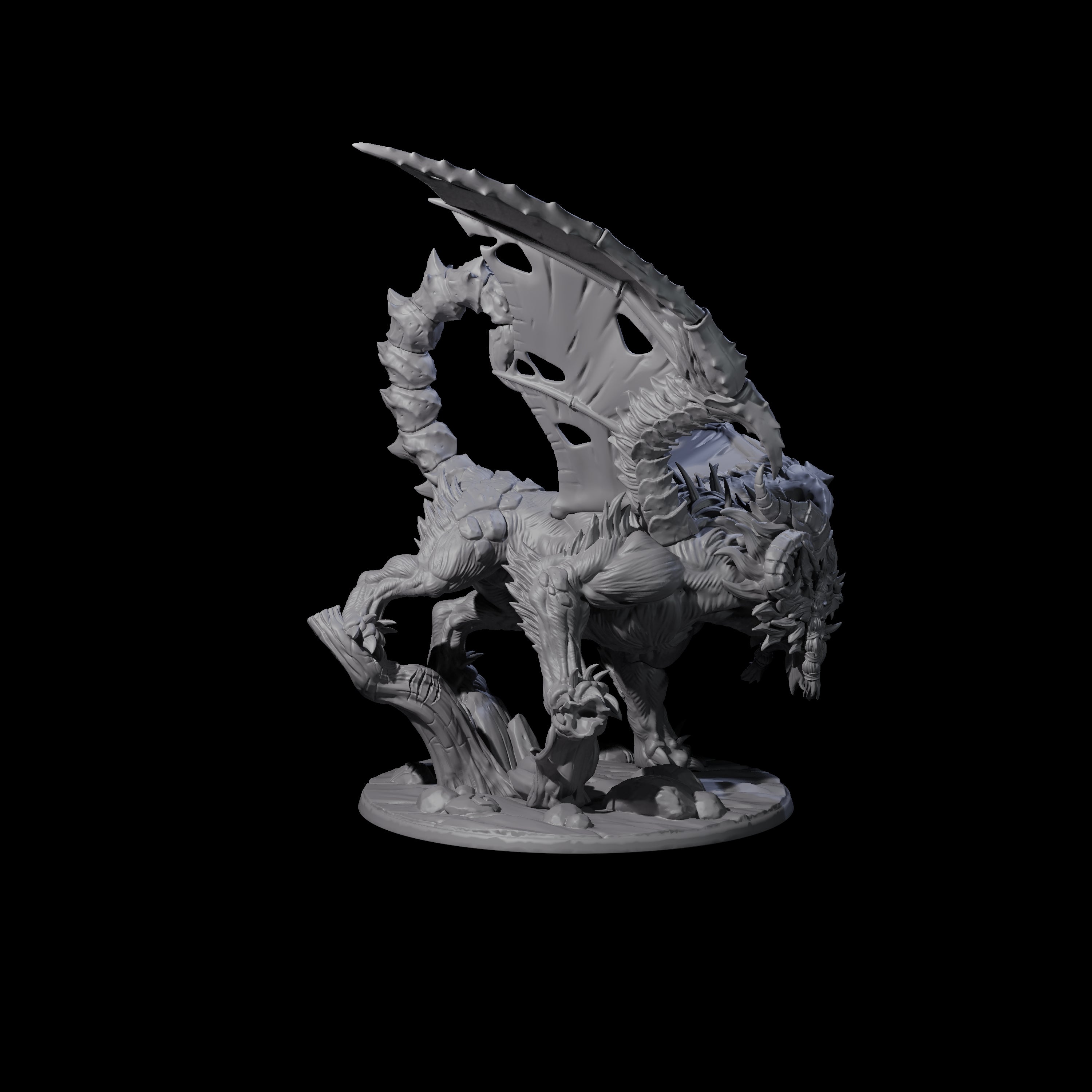 Tattered Manticore Miniature for Dungeons and Dragons, Pathfinder or other TTRPGs