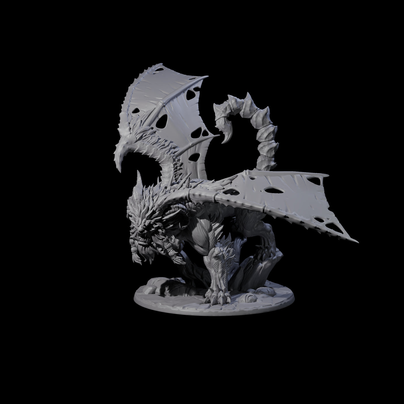 Tattered Manticore Miniature for Dungeons and Dragons, Pathfinder or other TTRPGs