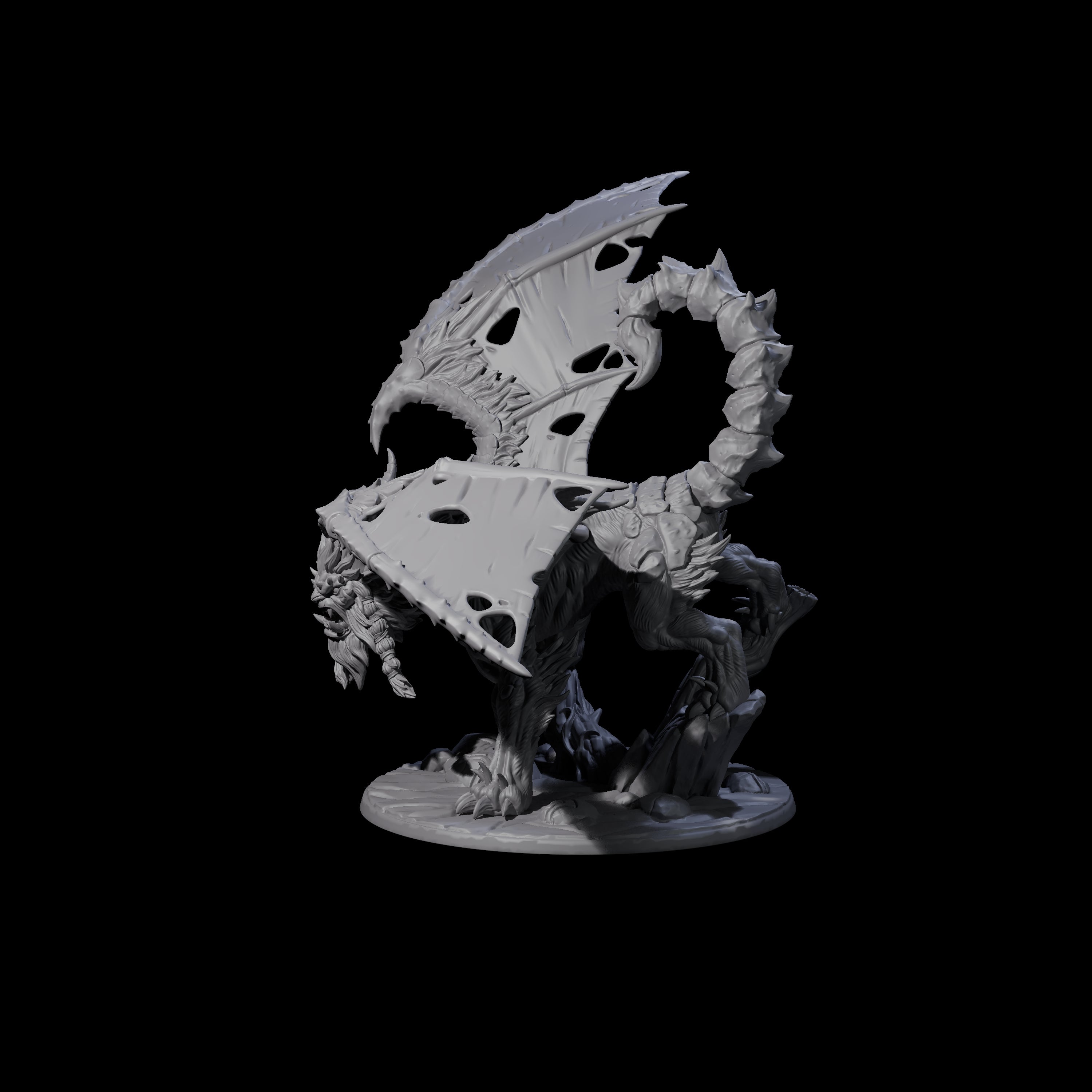 Tattered Manticore Miniature for Dungeons and Dragons, Pathfinder or other TTRPGs
