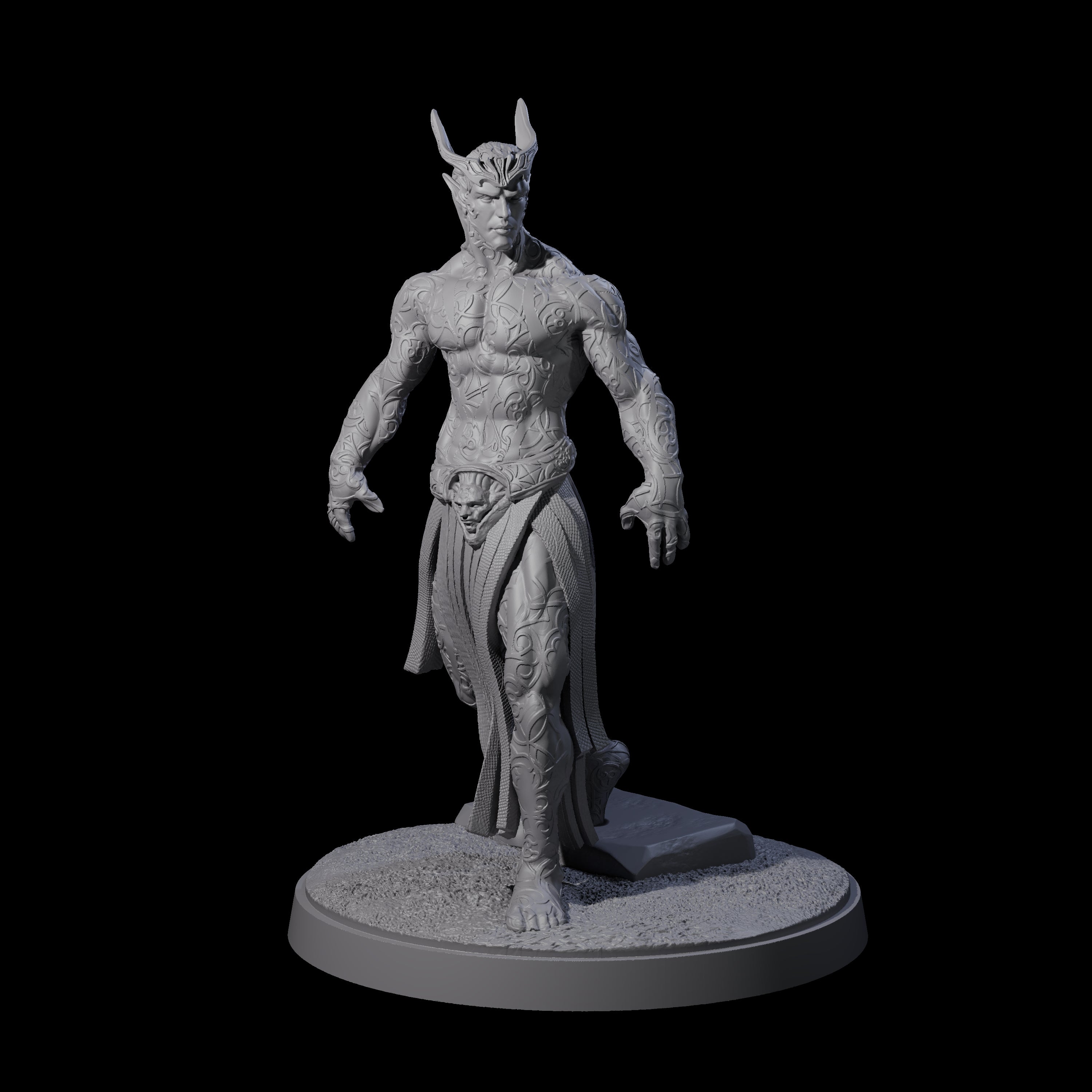 Tattooed Empyrean Lord Miniature for Dungeons and Dragons, Pathfinder or other TTRPGs