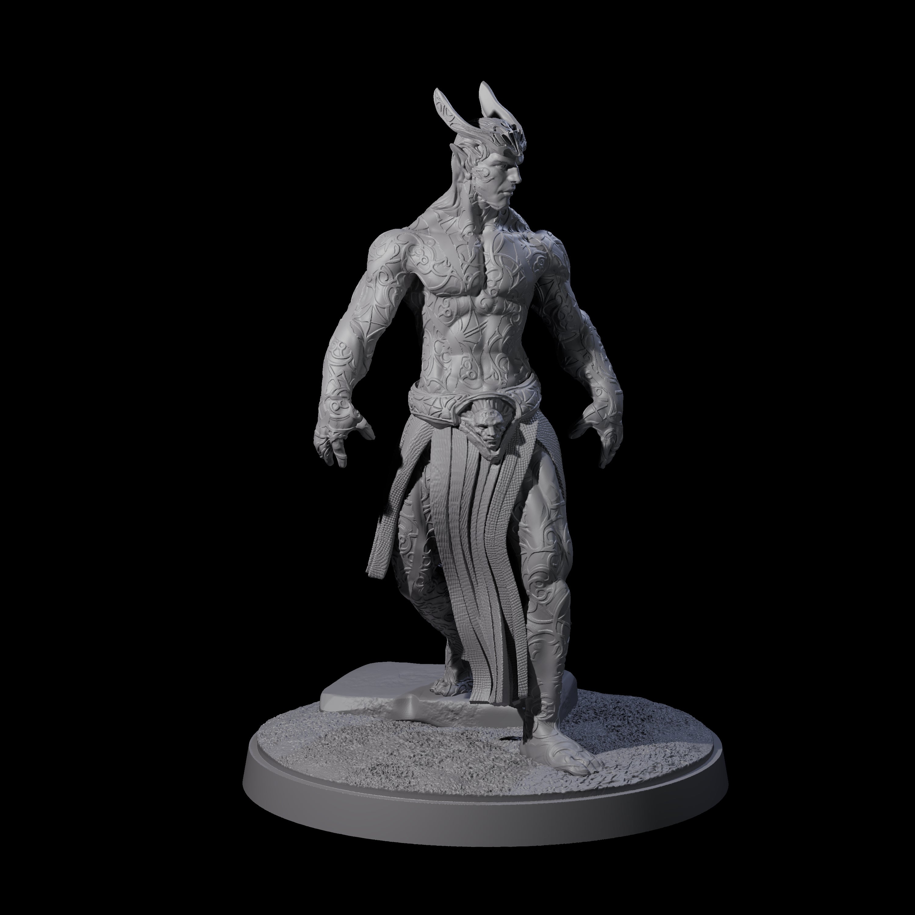 Tattooed Empyrean Lord Miniature for Dungeons and Dragons, Pathfinder or other TTRPGs