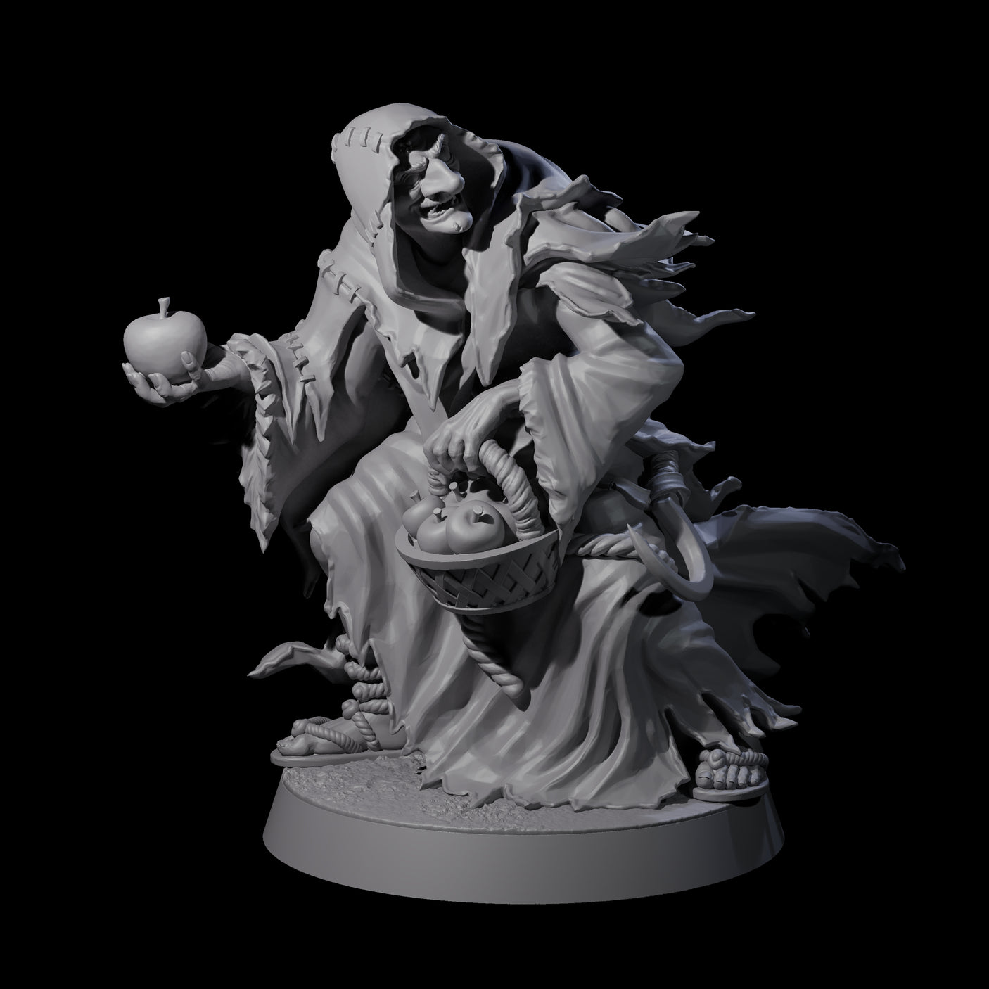 Temptation Apple Hag Miniature for Dungeons and Dragons, Pathfinder or other TTRPGs