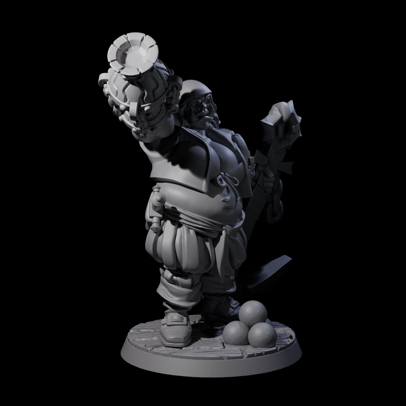 Tenacious Half Orc Quartermaster Pirate Miniature for Dungeons and Dragons, Pathfinder or other TTRPGs