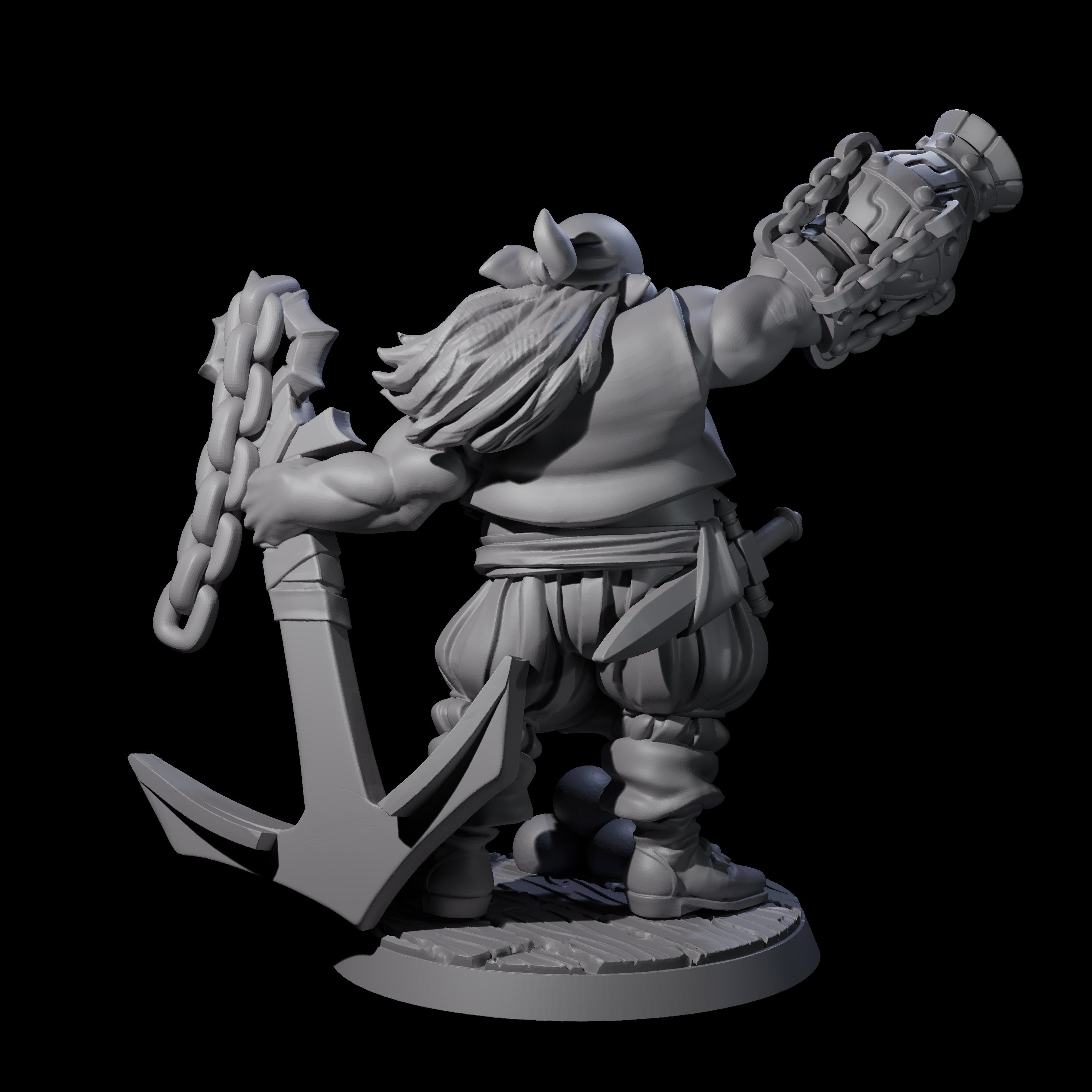 Tenacious Half Orc Quartermaster Pirate Miniature for Dungeons and Dragons, Pathfinder or other TTRPGs