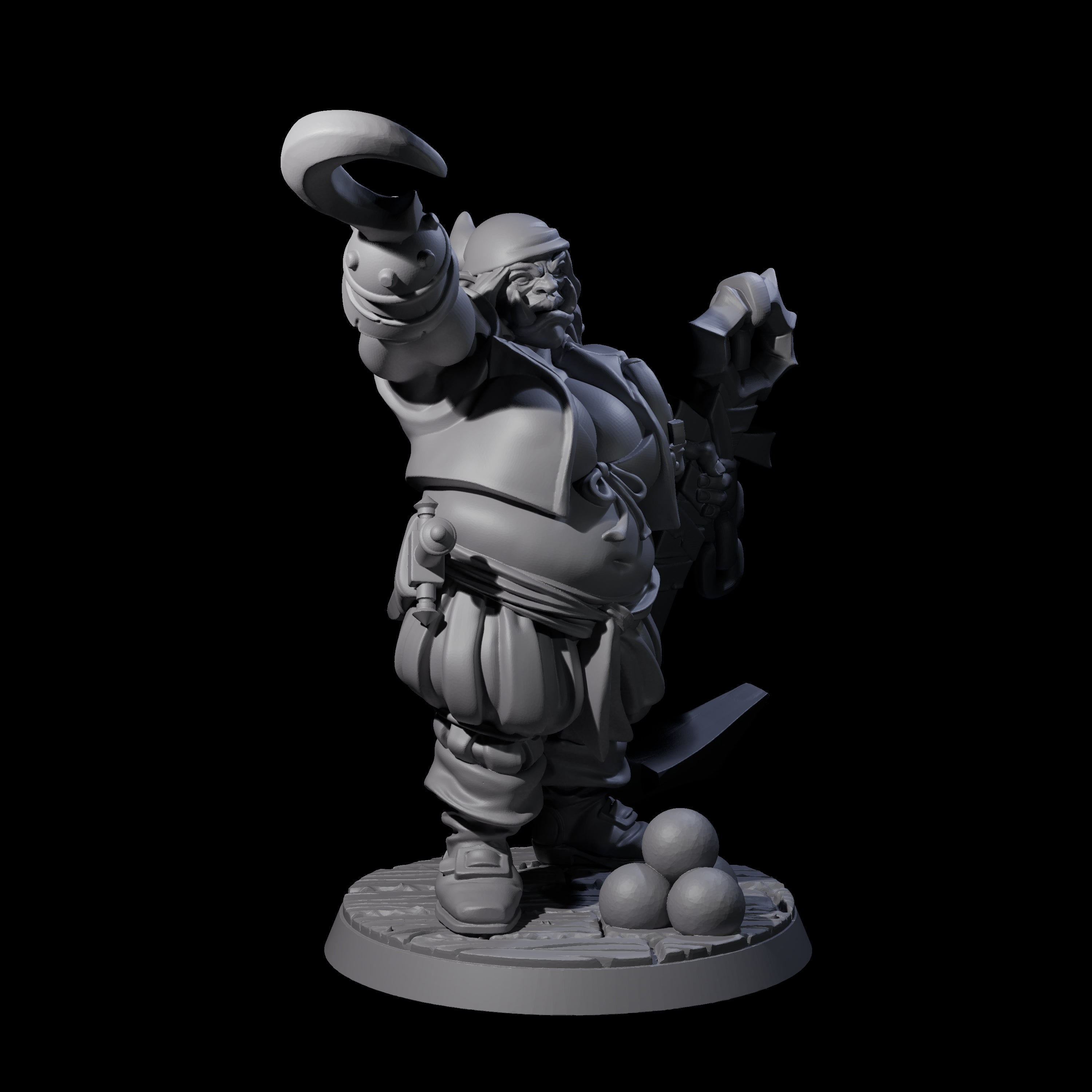 Tenacious Half Orc Quartermaster Pirate Miniature for Dungeons and Dragons, Pathfinder or other TTRPGs