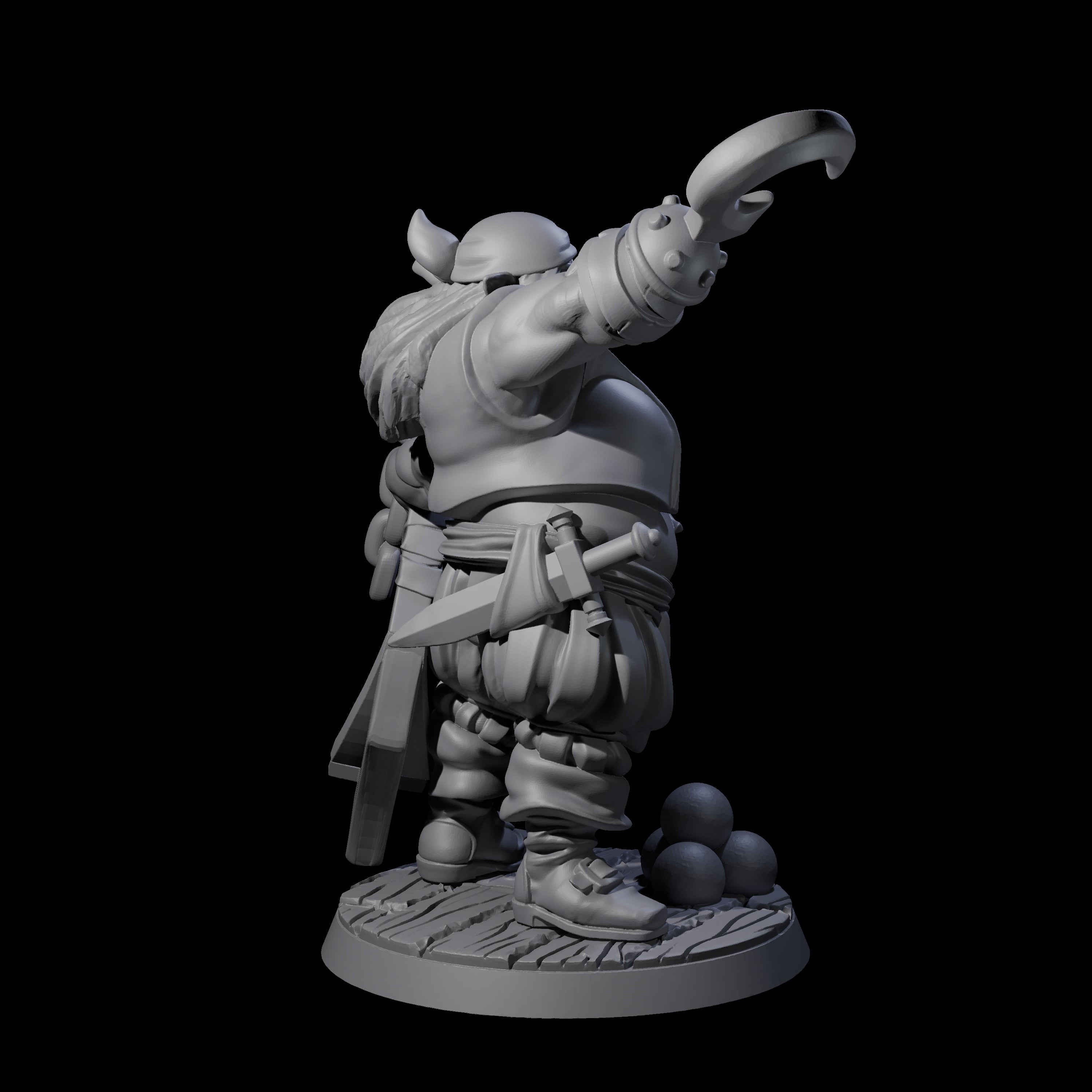Tenacious Half Orc Quartermaster Pirate Miniature for Dungeons and Dragons, Pathfinder or other TTRPGs