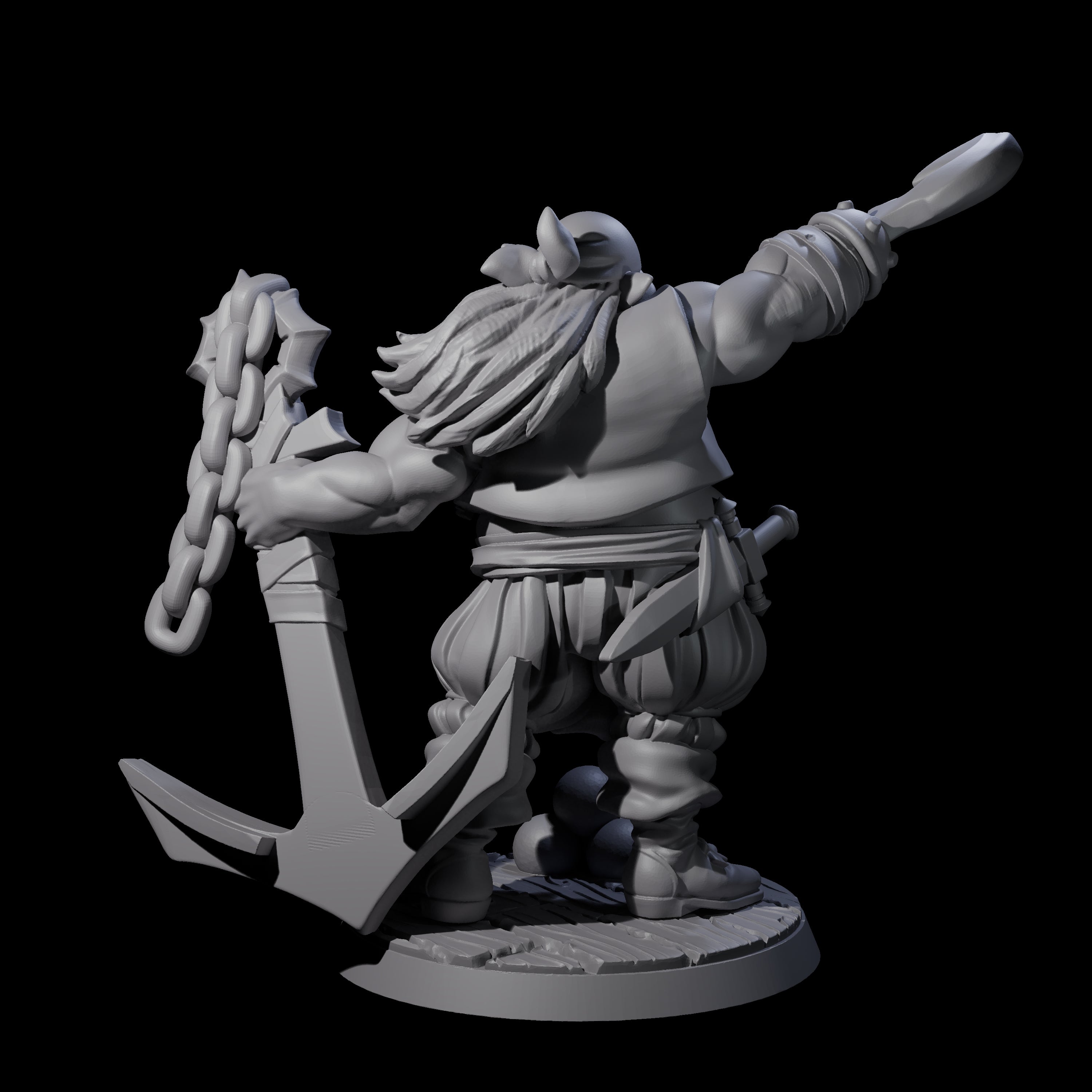 Tenacious Half Orc Quartermaster Pirate Miniature for Dungeons and Dragons, Pathfinder or other TTRPGs