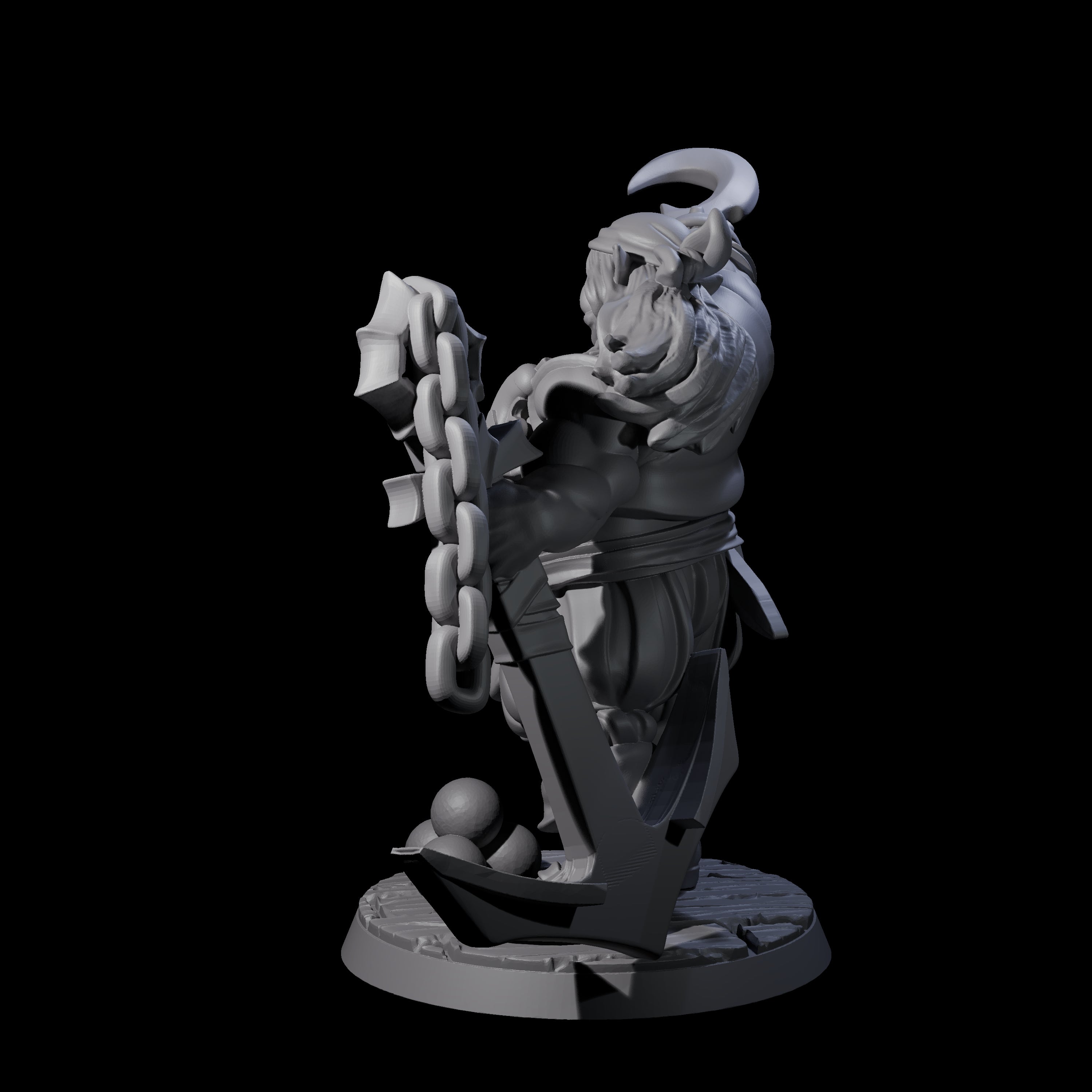 Tenacious Half Orc Quartermaster Pirate Miniature for Dungeons and Dragons, Pathfinder or other TTRPGs