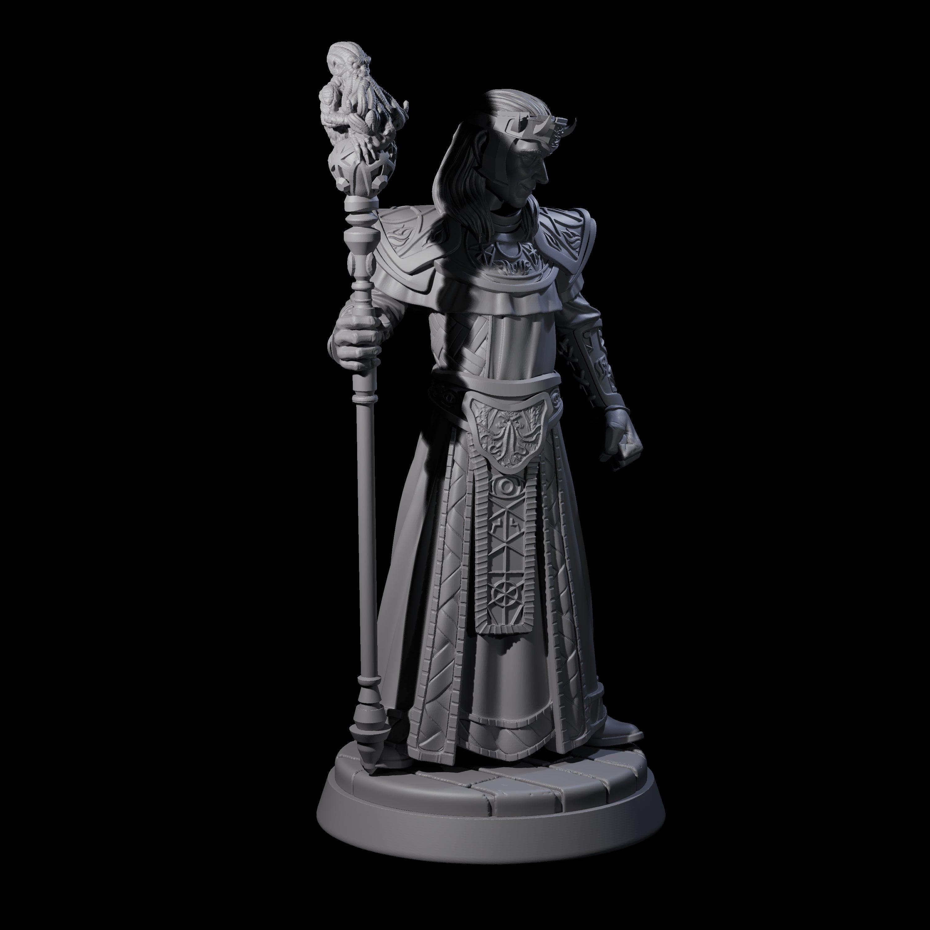 Tense Cultist Leader Miniature for Dungeons and Dragons, Pathfinder or other TTRPGs