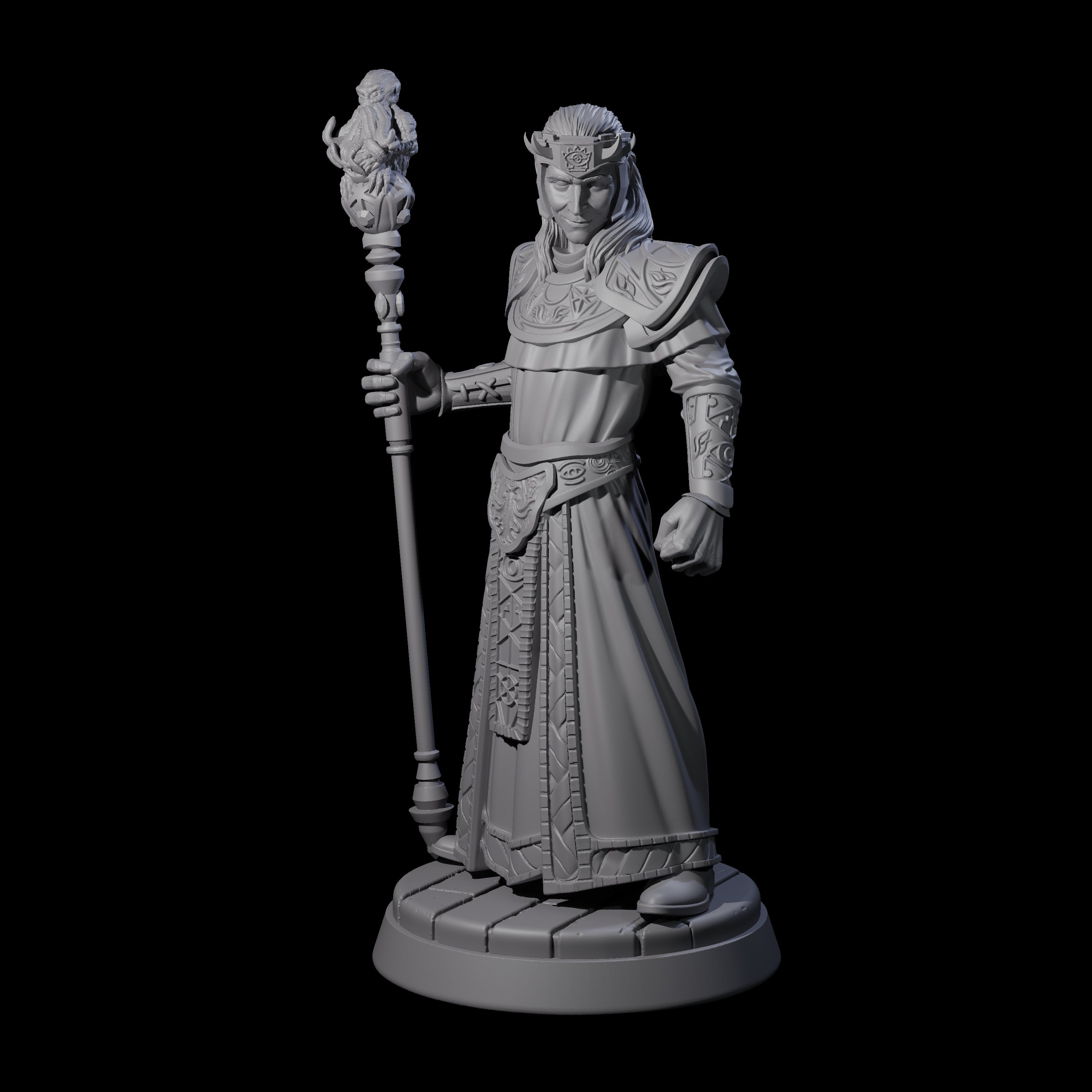 Tense Cultist Leader Miniature for Dungeons and Dragons, Pathfinder or other TTRPGs