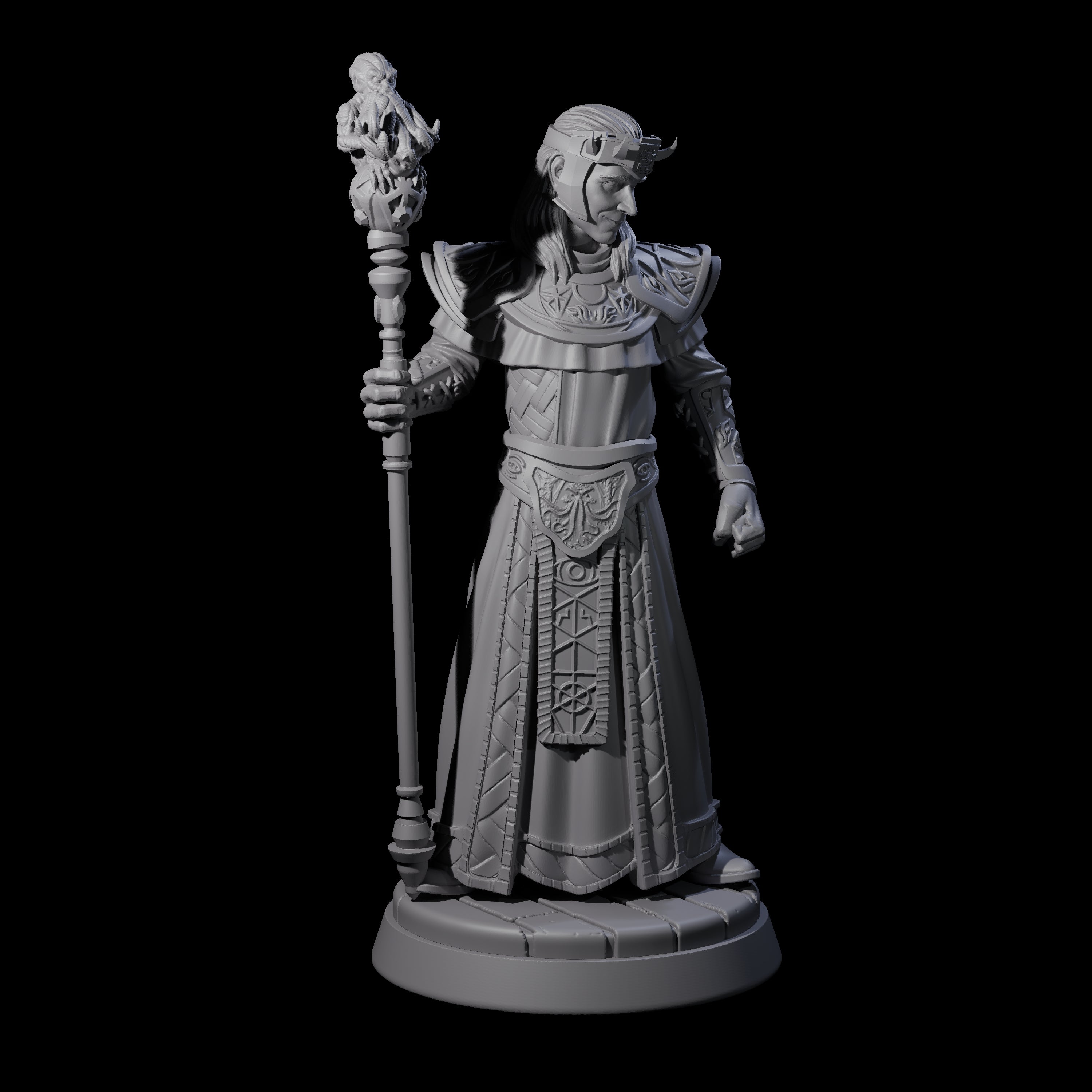 Tense Cultist Leader Miniature for Dungeons and Dragons, Pathfinder or other TTRPGs