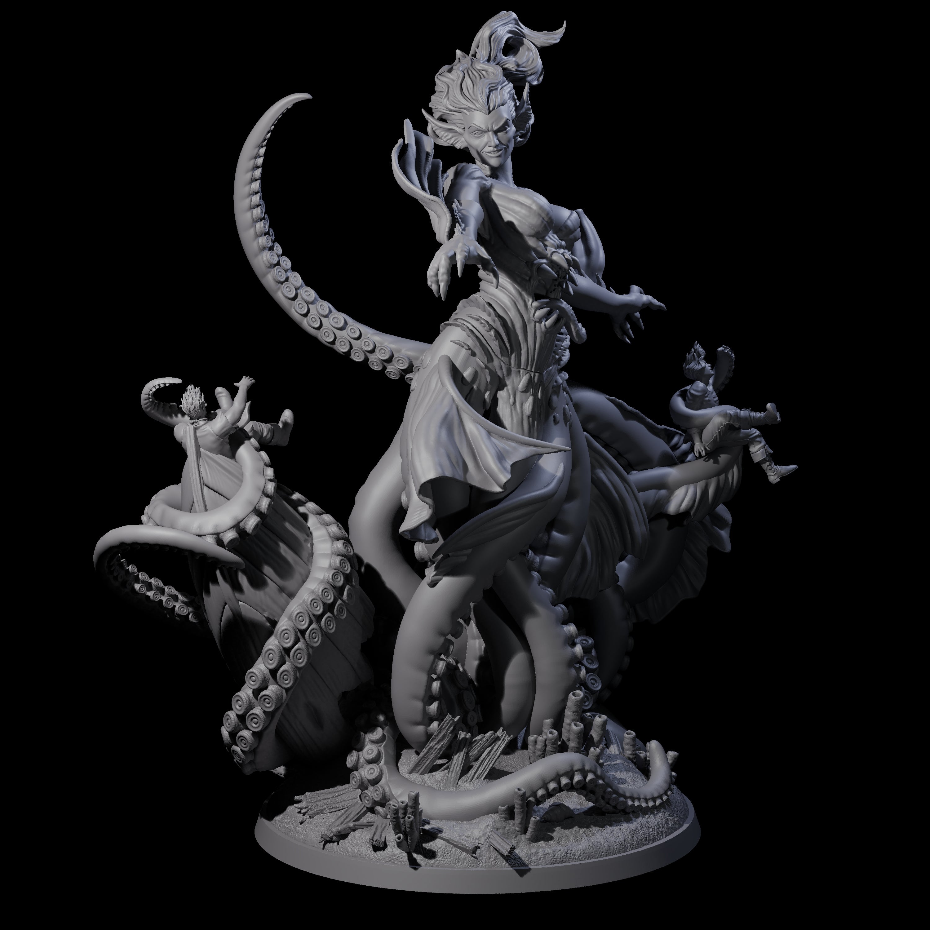 Tentacled Sea Hag Matriarch Miniature for Dungeons and Dragons, Pathfinder or other TTRPGs